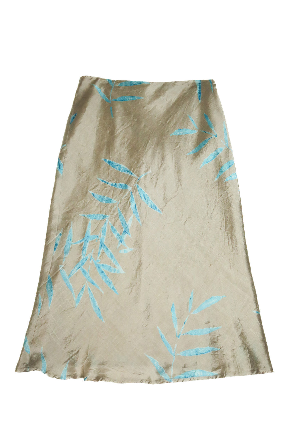 1990’s banana republic silk bamboo print midi skirt taupe.