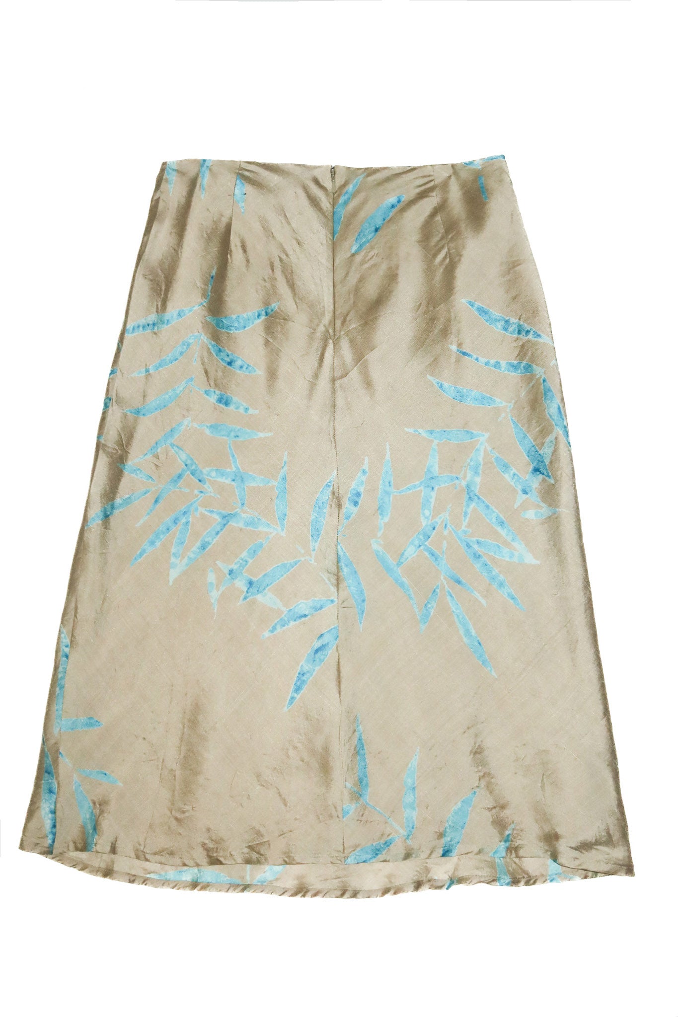 1990’s banana republic silk bamboo print midi skirt taupe.