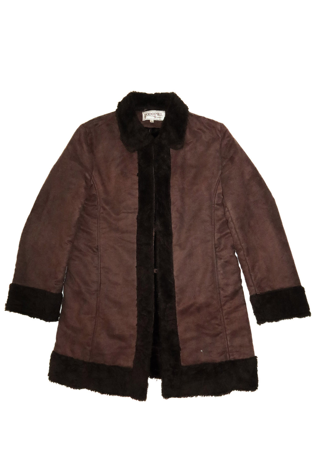 2000’s todopiel faux shearling coat brown.