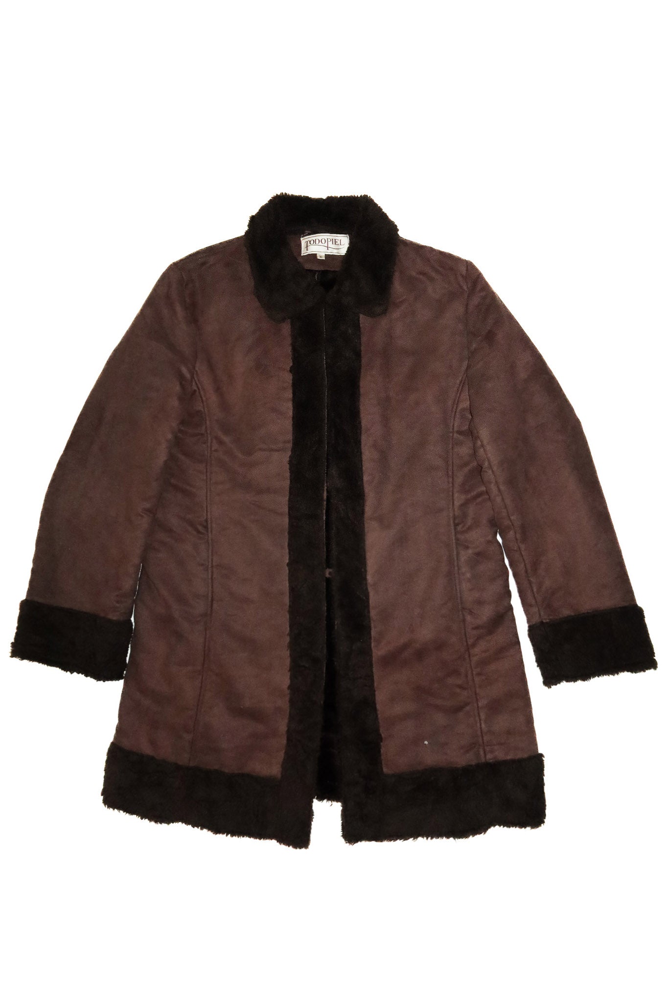 2000’s todopiel faux shearling coat brown.