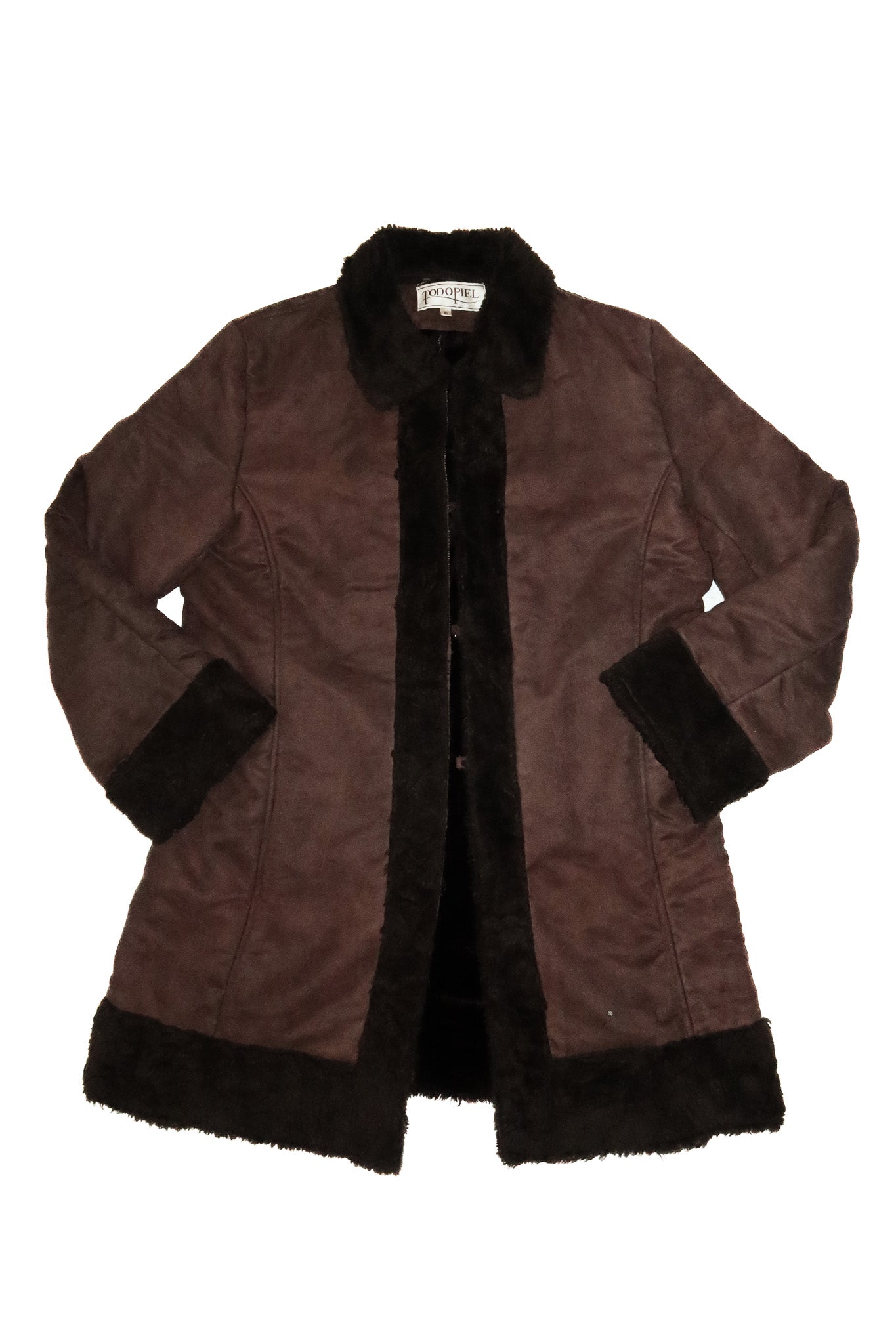 2000’s todopiel faux shearling coat brown.