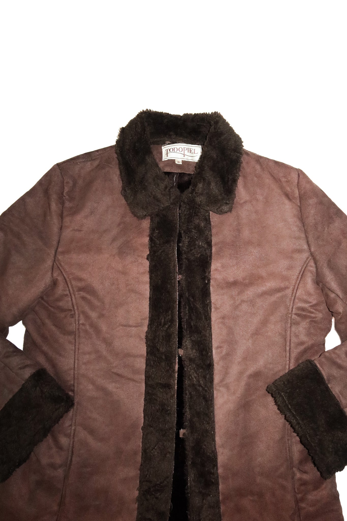 2000’s todopiel faux shearling coat brown.