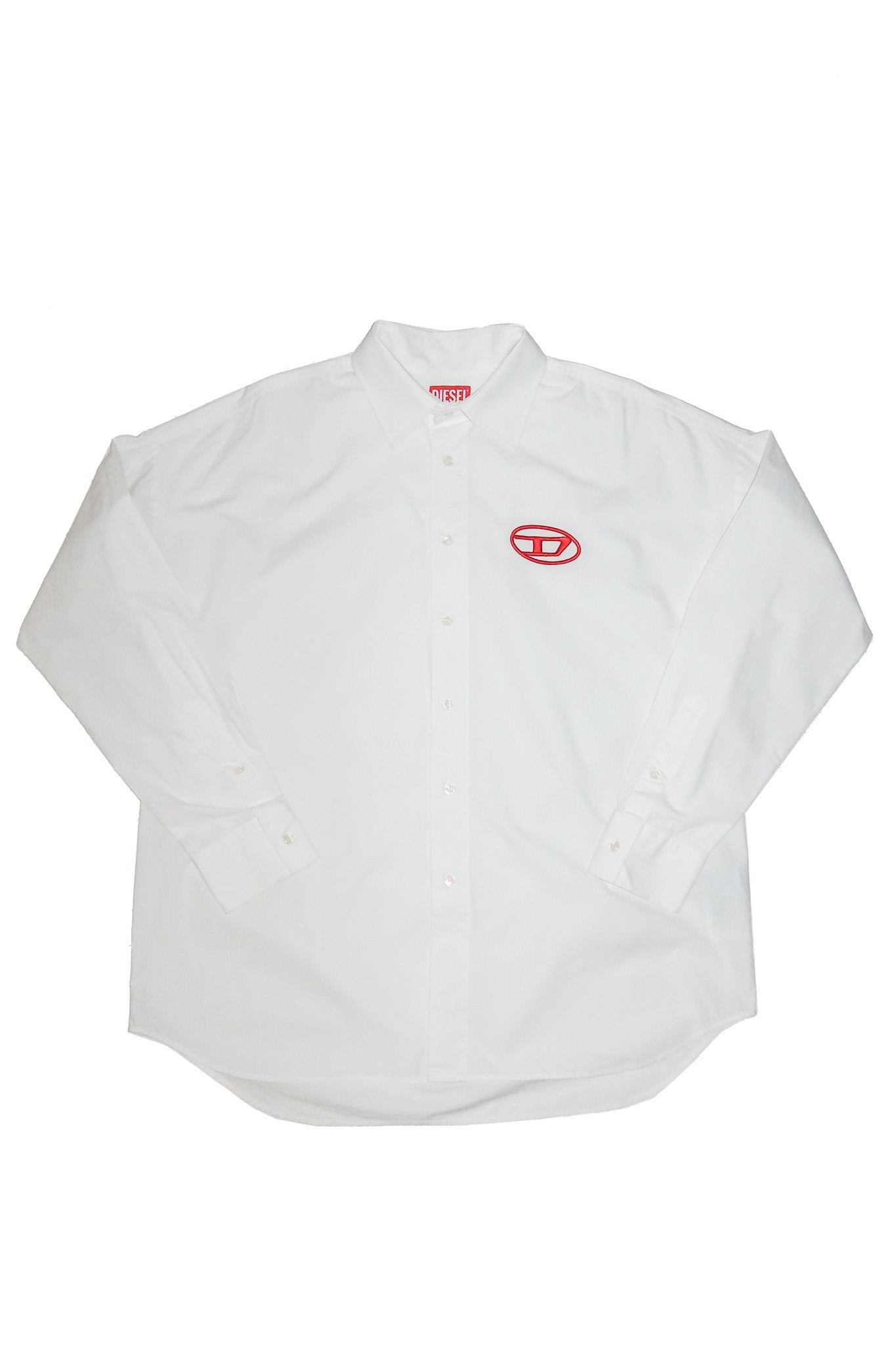 diesel classic logo button-up white.