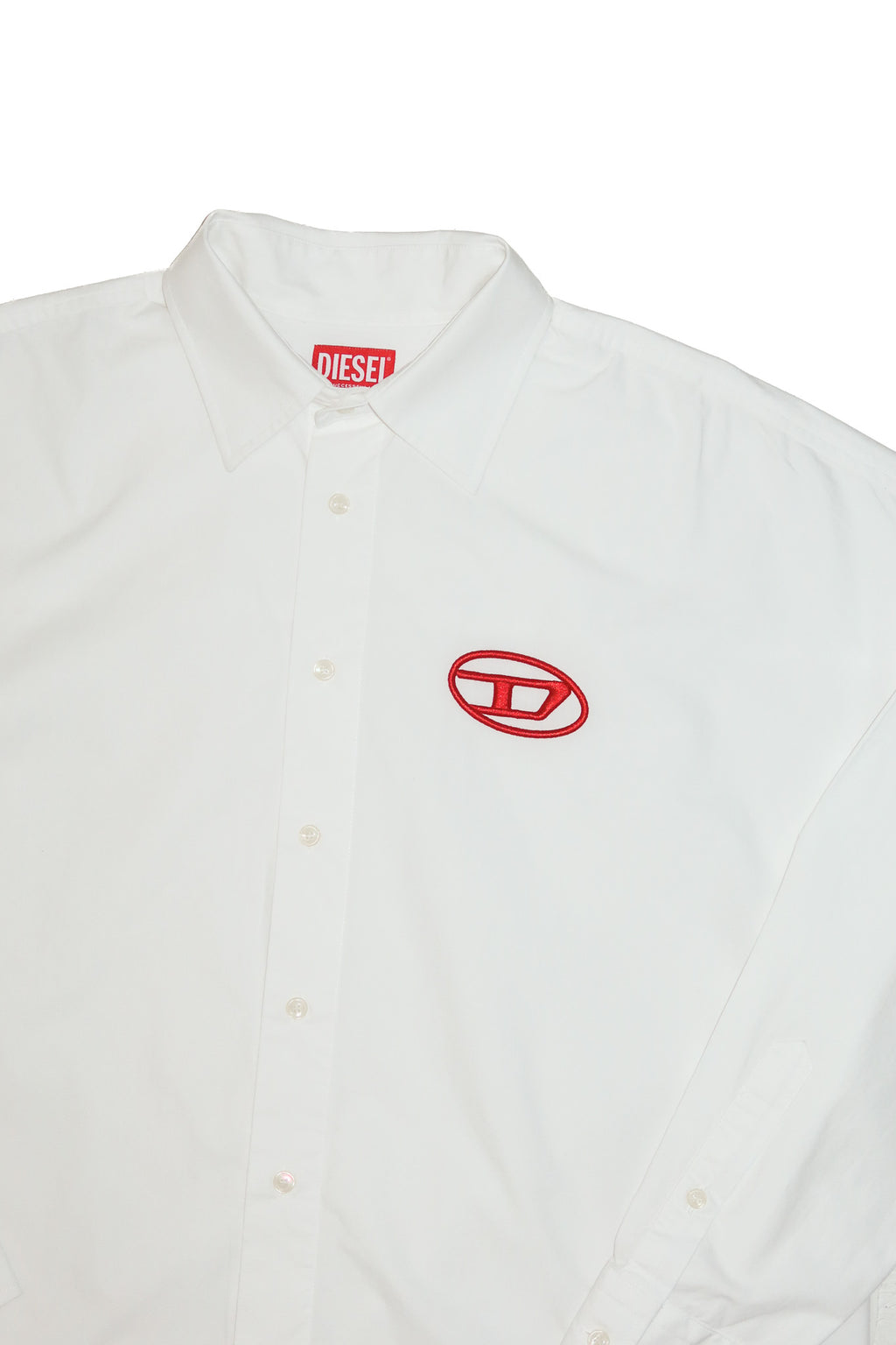 diesel classic logo button-up white.