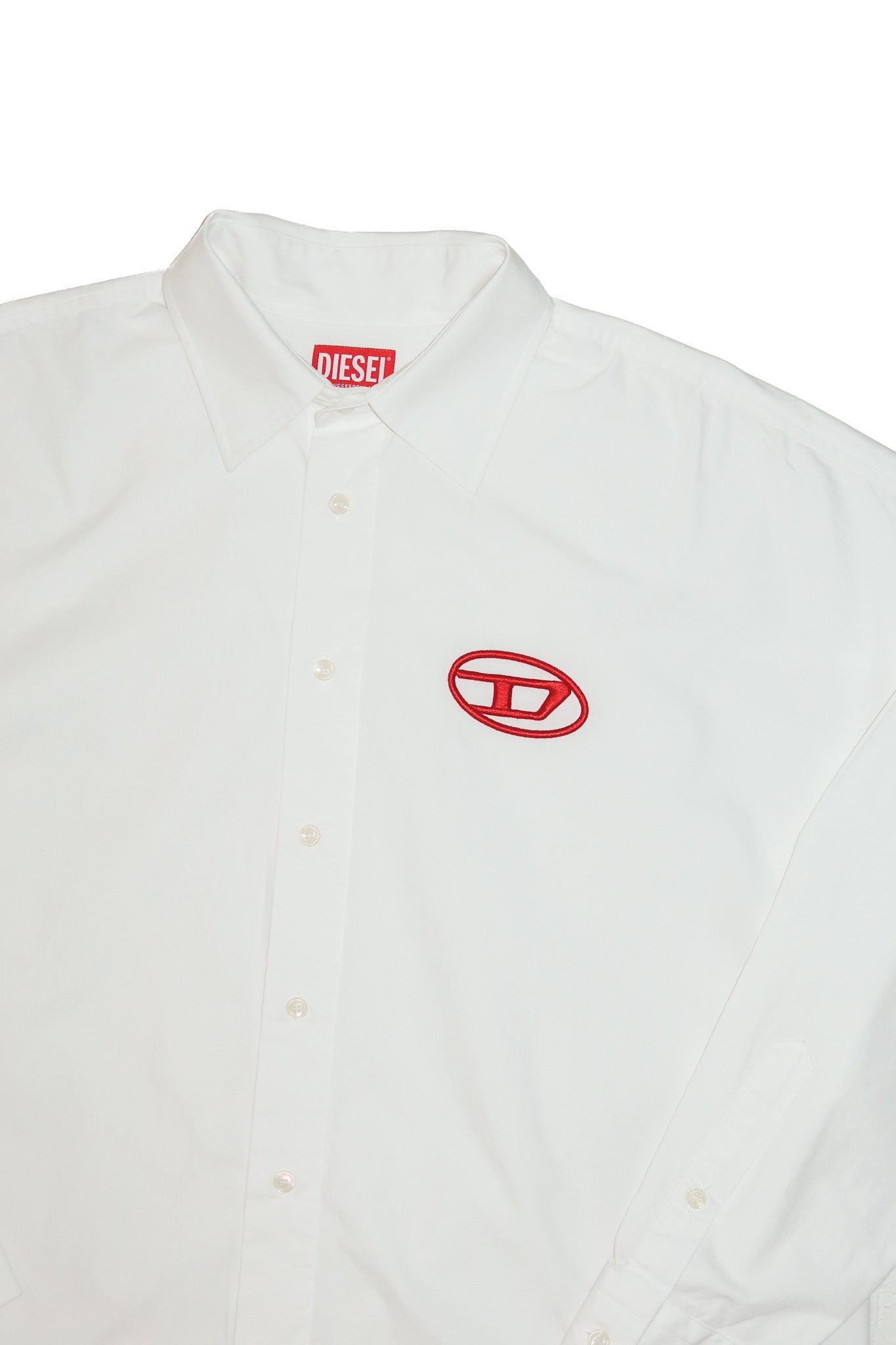 diesel classic logo button-up white.