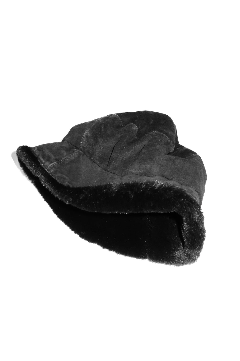 1990's jessica suede bucket hat black.