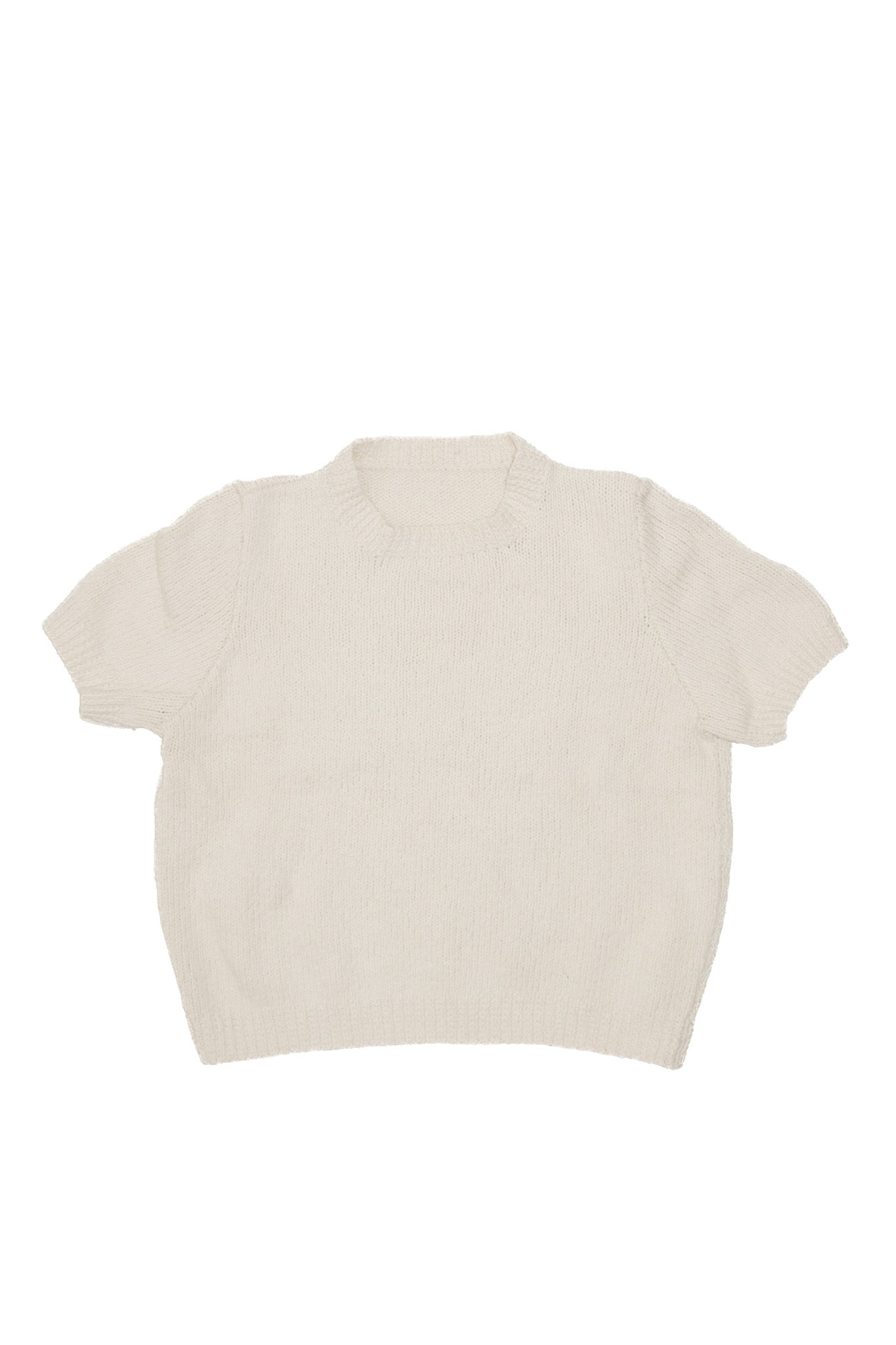 70’s wool knit cropped tee cream.