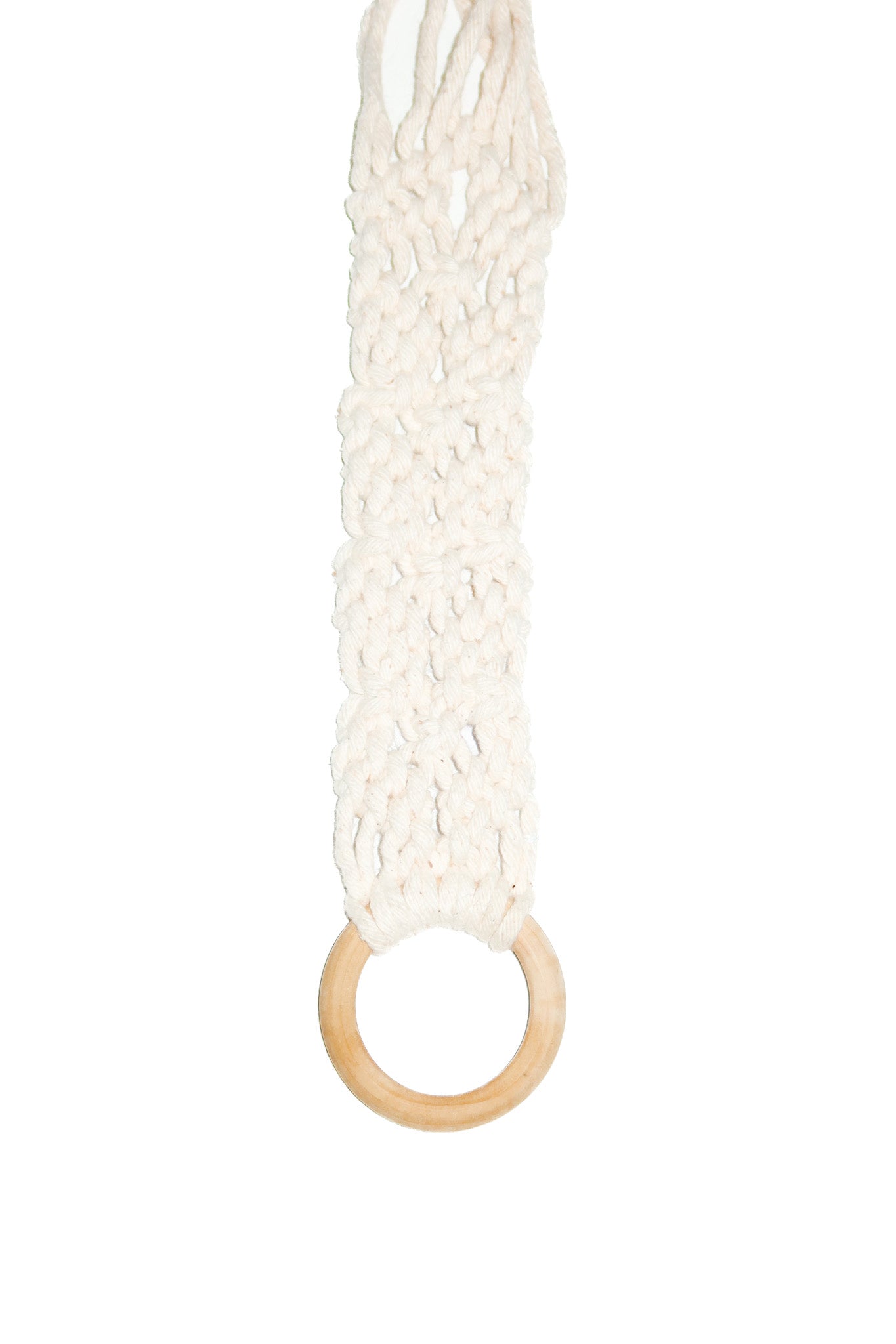 1970's macrame cord belt cream.
