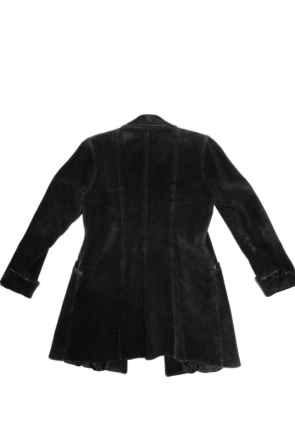 90's anna saxon suede trench coat black.