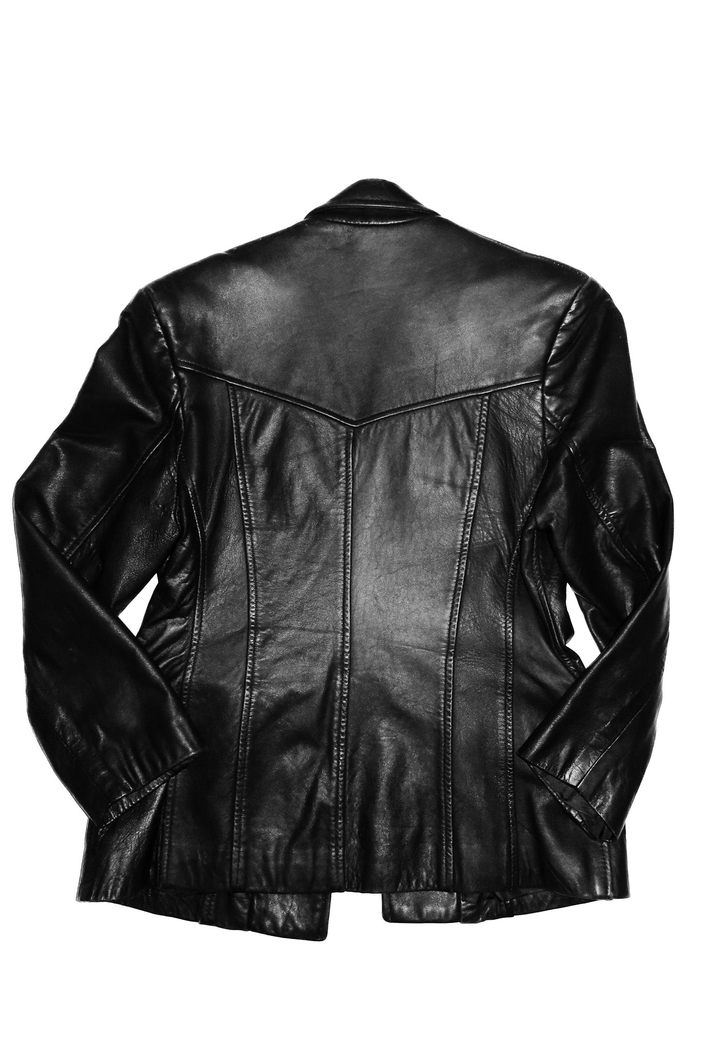 atelier sheep skin leather button up jacket.