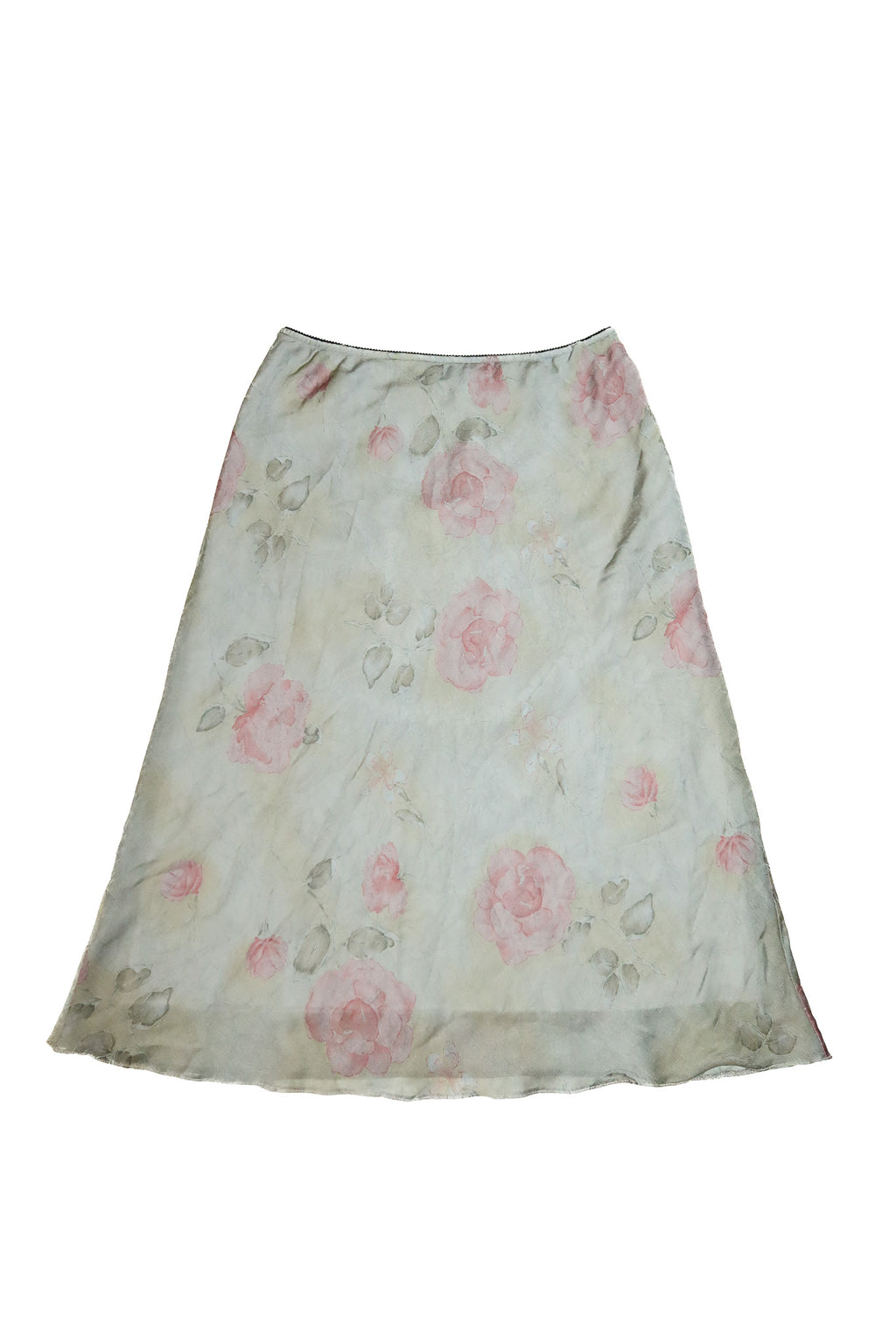 1990’s sussan floral bias cut midi skirt grey.