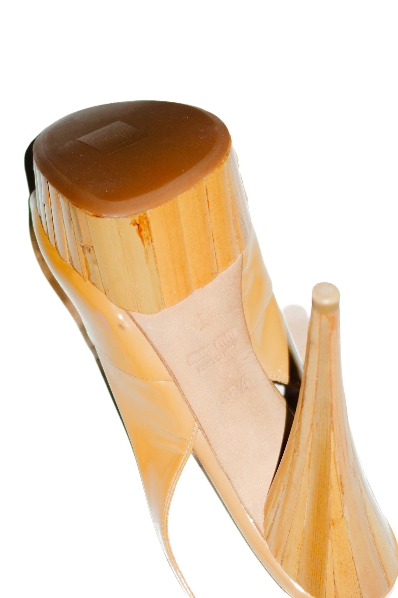 miu miu leather slingback platform sandals orange.