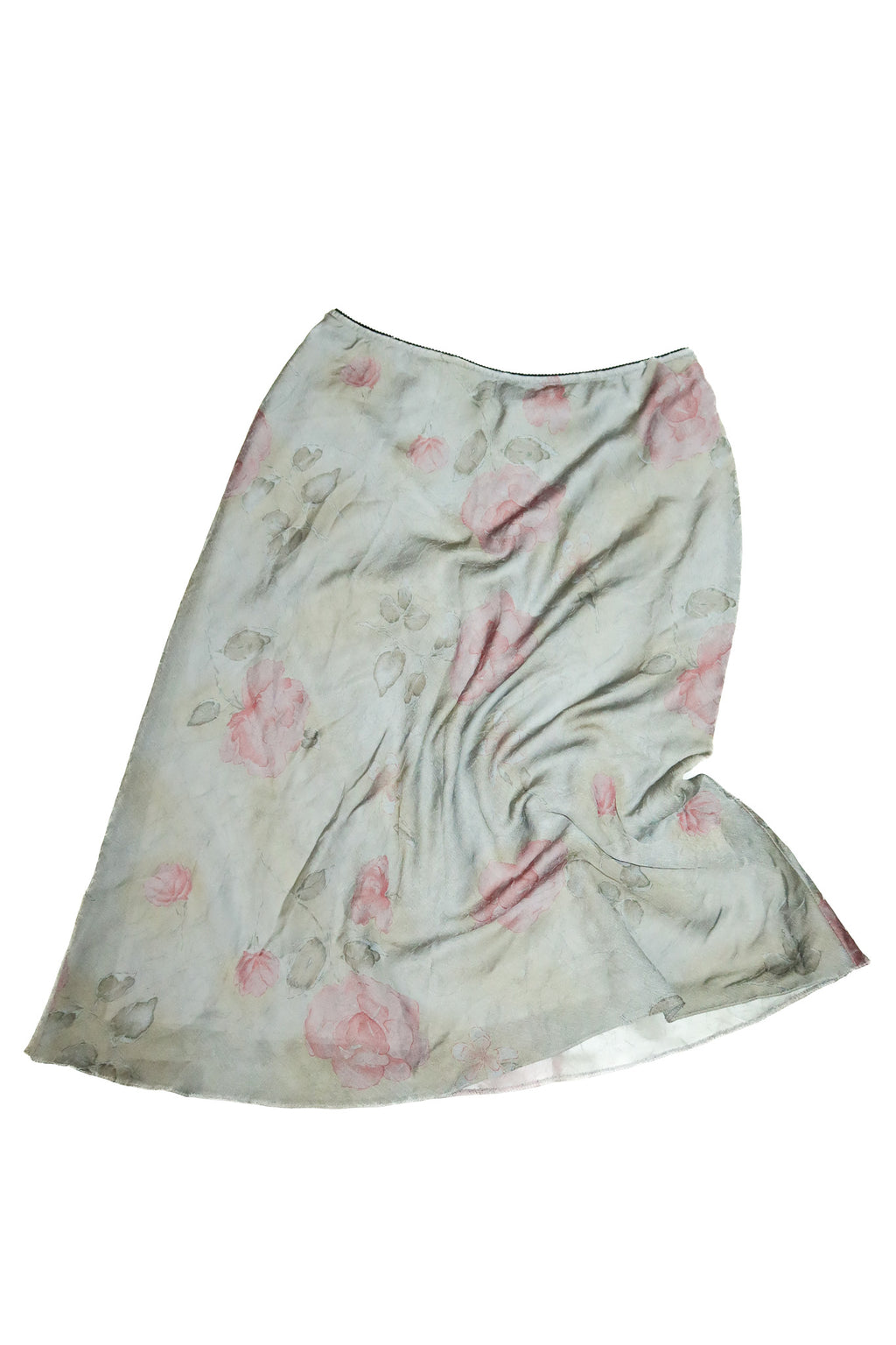 1990’s sussan floral bias cut midi skirt grey.