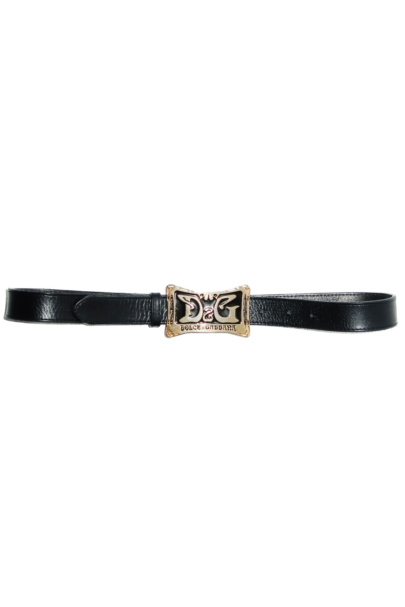 dolce & gabbana leather buckle belt black/gold.