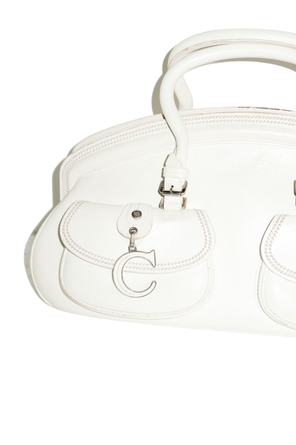 christian dior runway detective bag white.