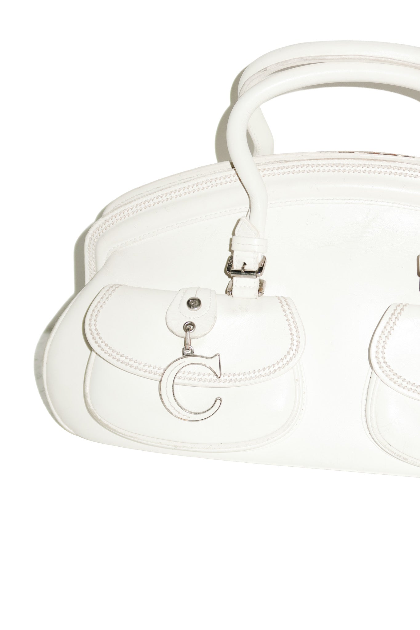 christian dior runway detective bag white.