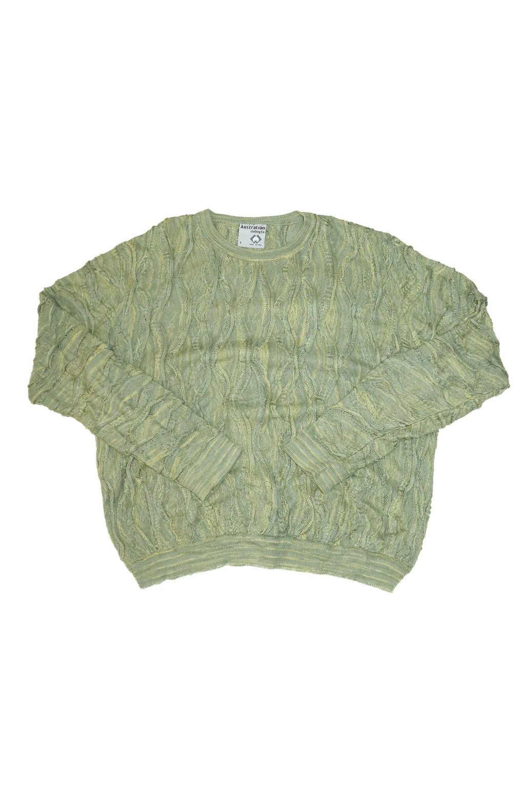 1990’s purely australian textured cotton knit jumper green.