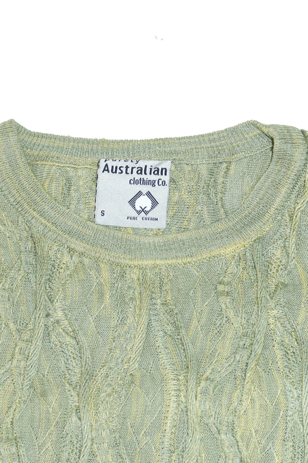 1990’s purely australian textured cotton knit jumper green.