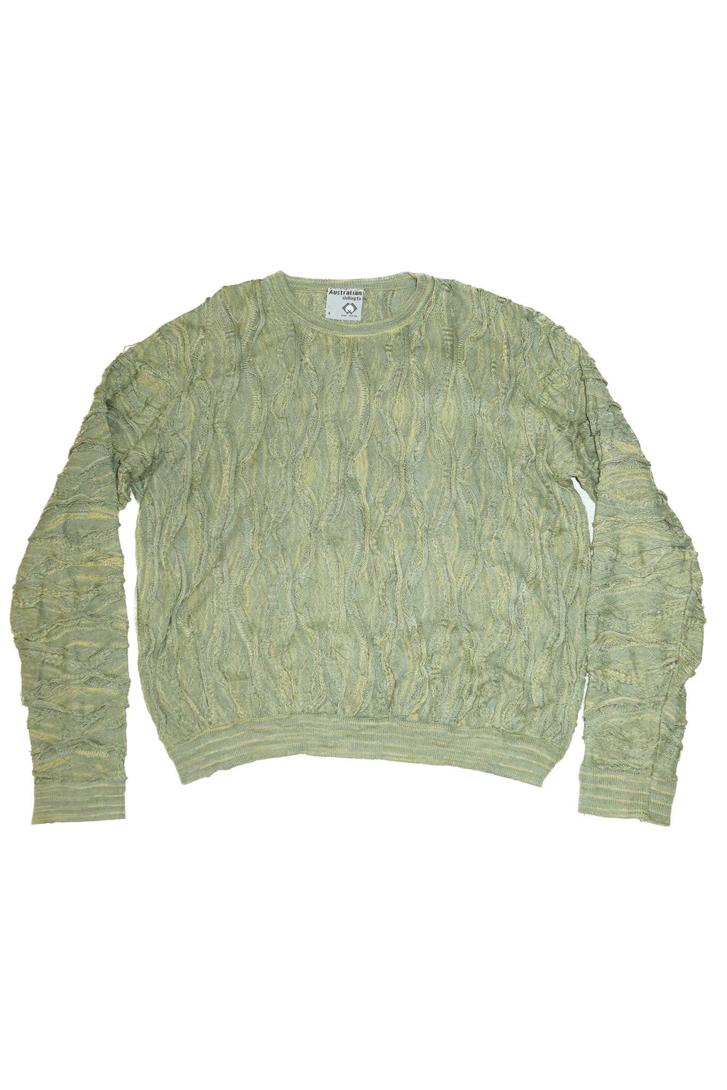 1990’s purely australian textured cotton knit jumper green.