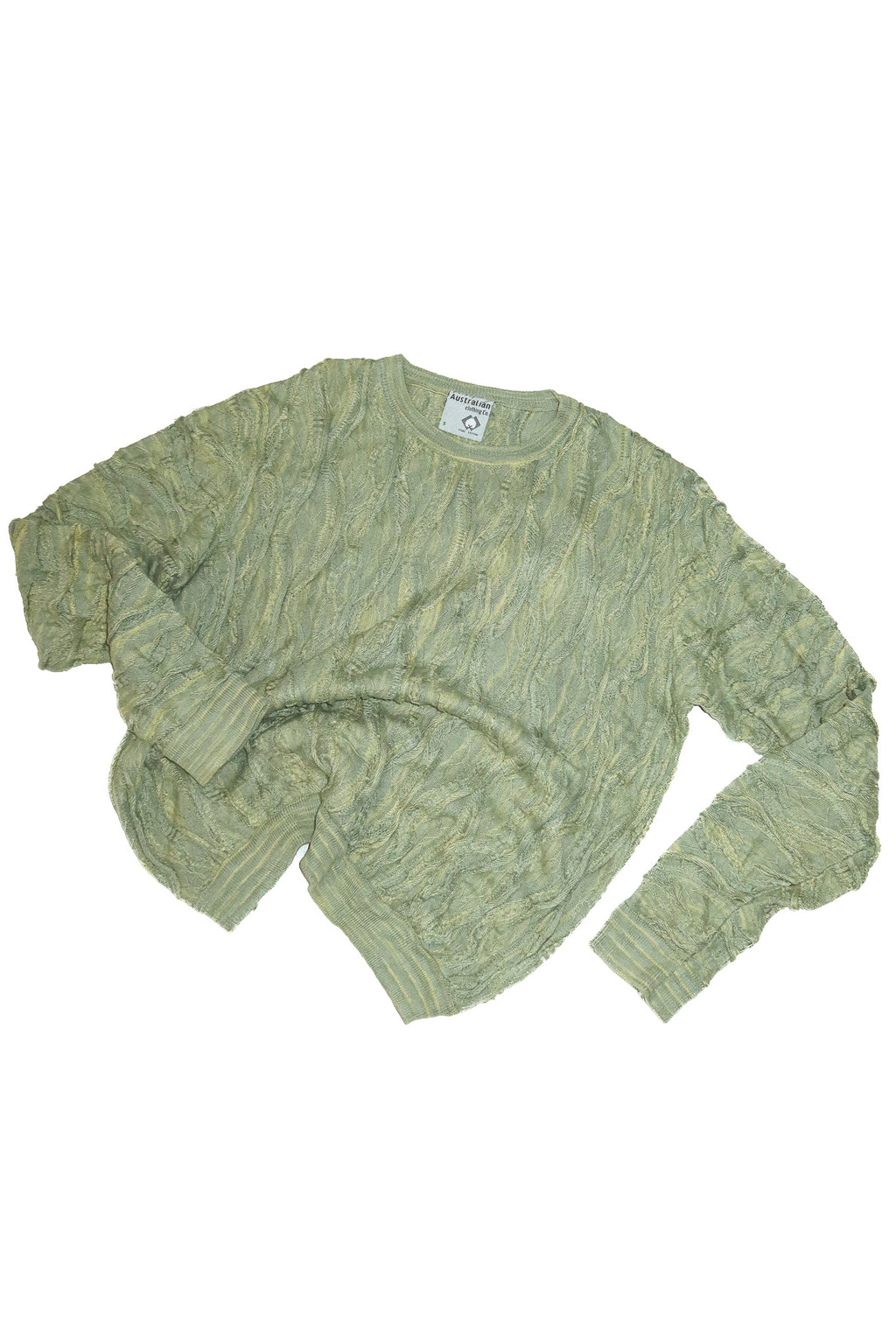 1990’s purely australian textured cotton knit jumper green.