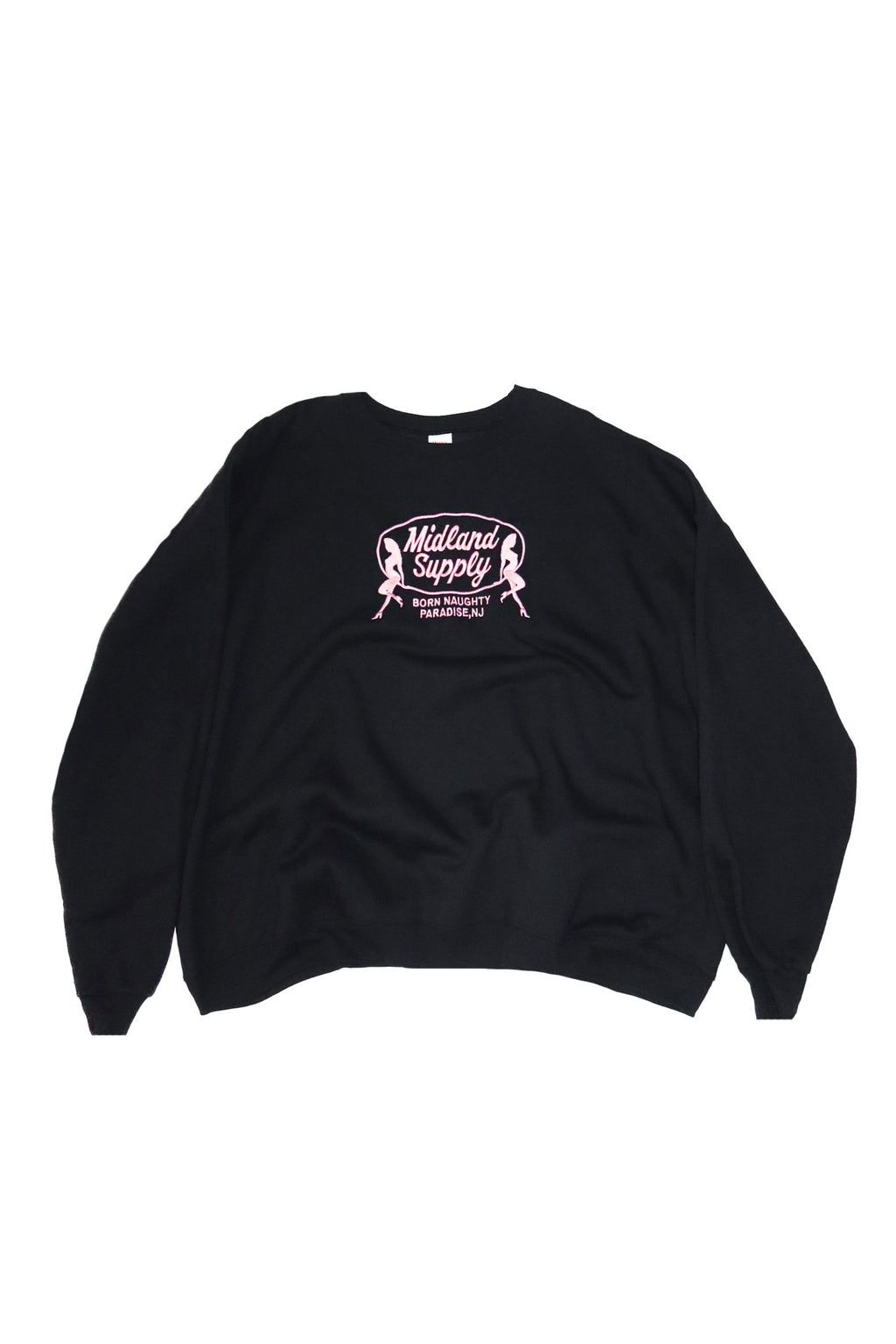 midland supply graphic crewneck sweatshirt black.