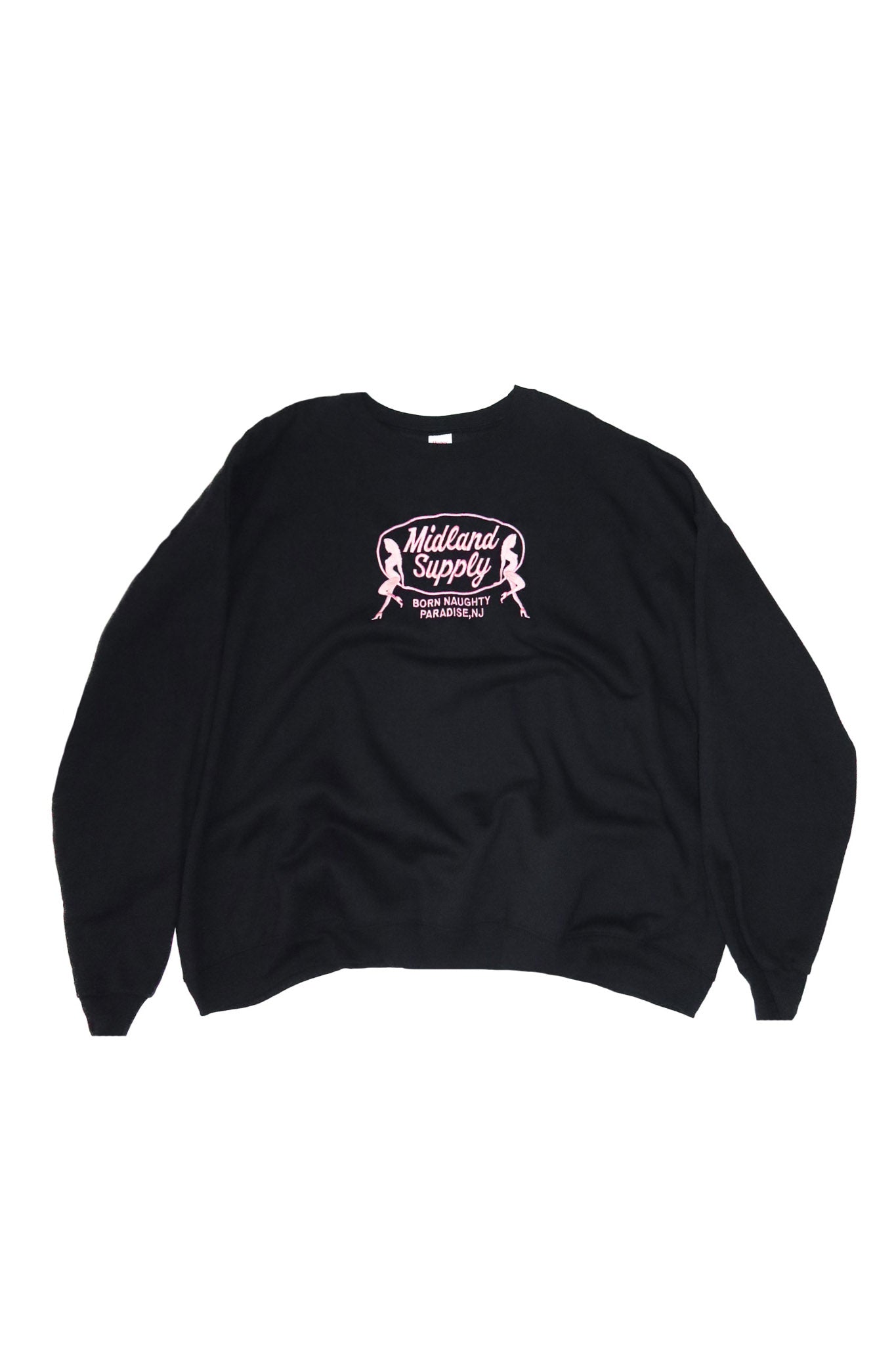 midland supply graphic crewneck sweatshirt black.