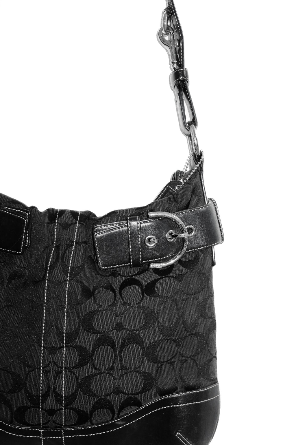 coach canvas/leather soho shoulder bag black jacquard.