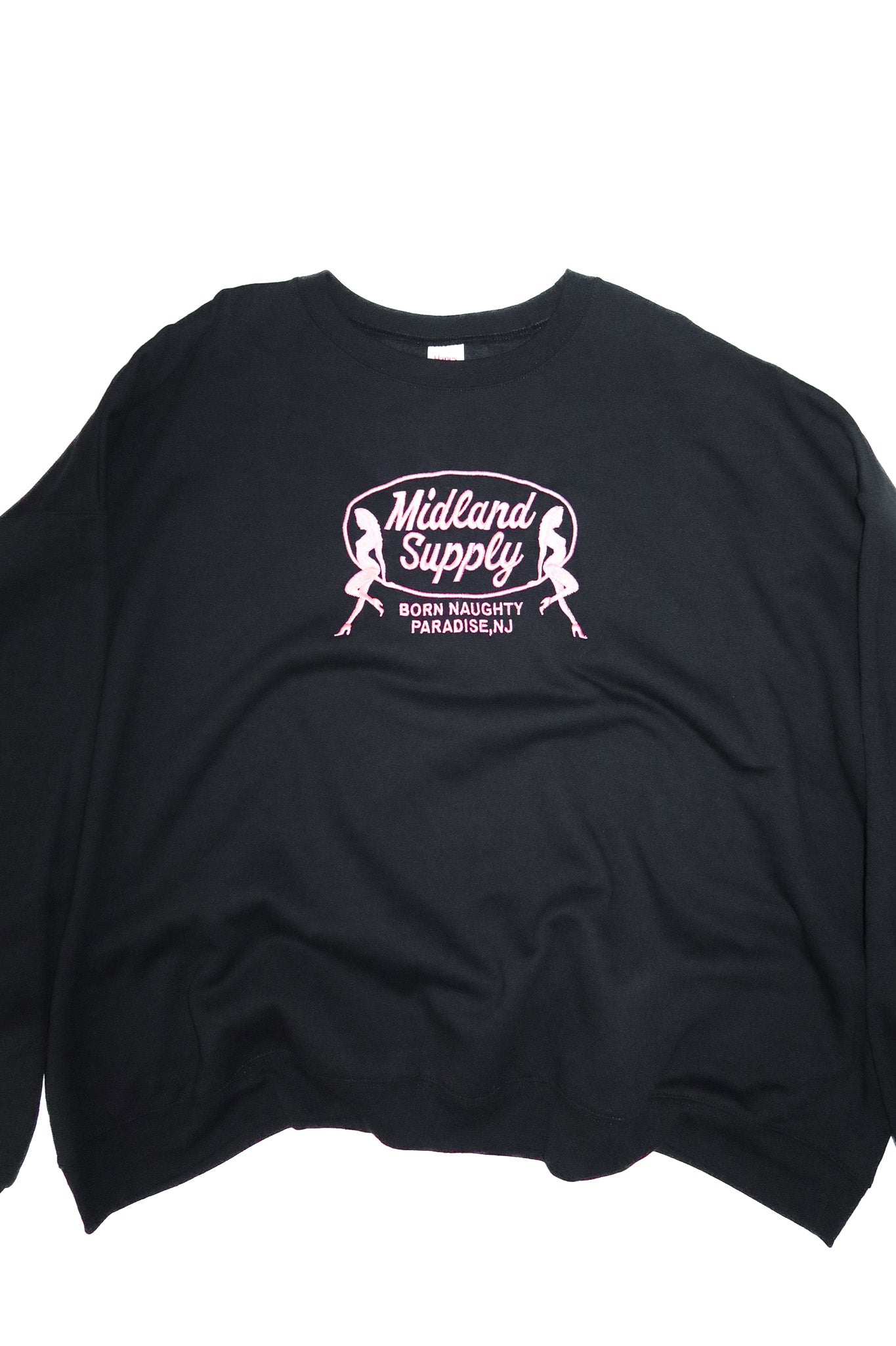 midland supply graphic crewneck sweatshirt black.