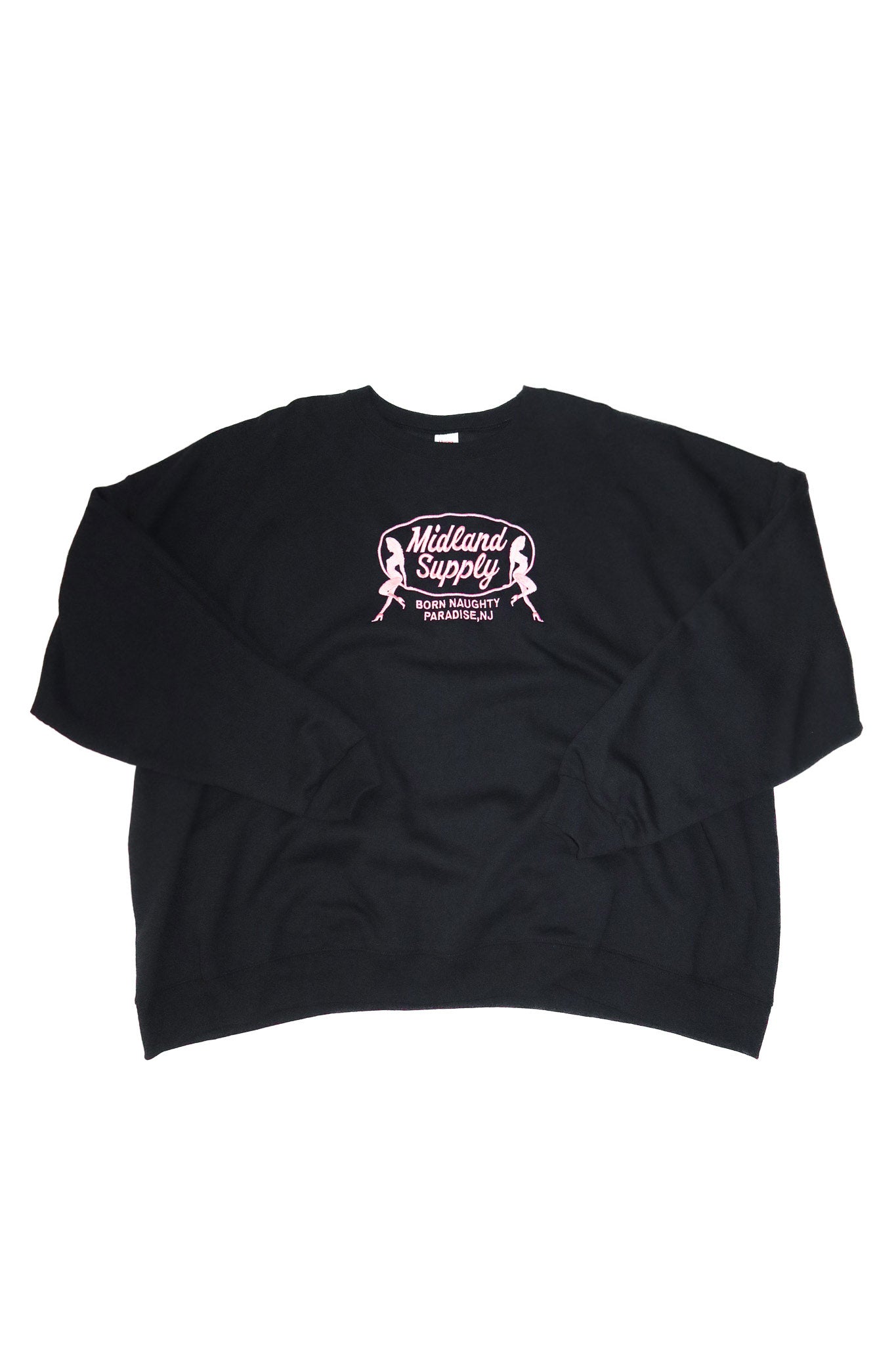 midland supply graphic crewneck sweatshirt black.