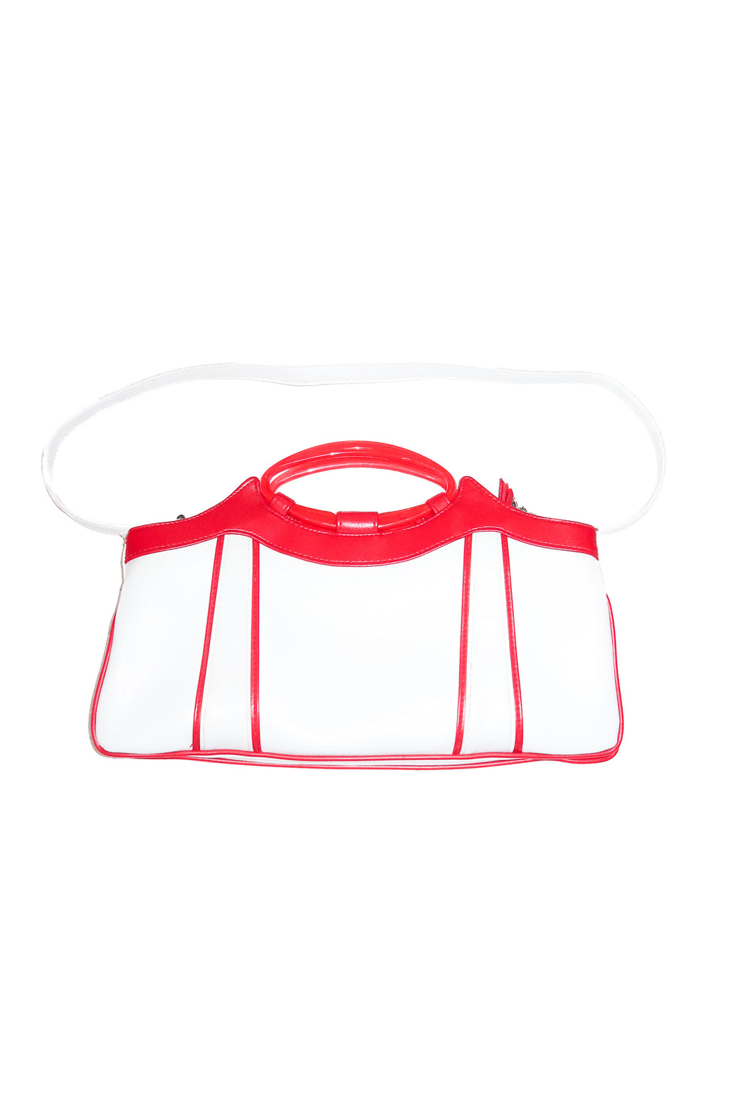 2000’s vinyl shoulder bag red/white.