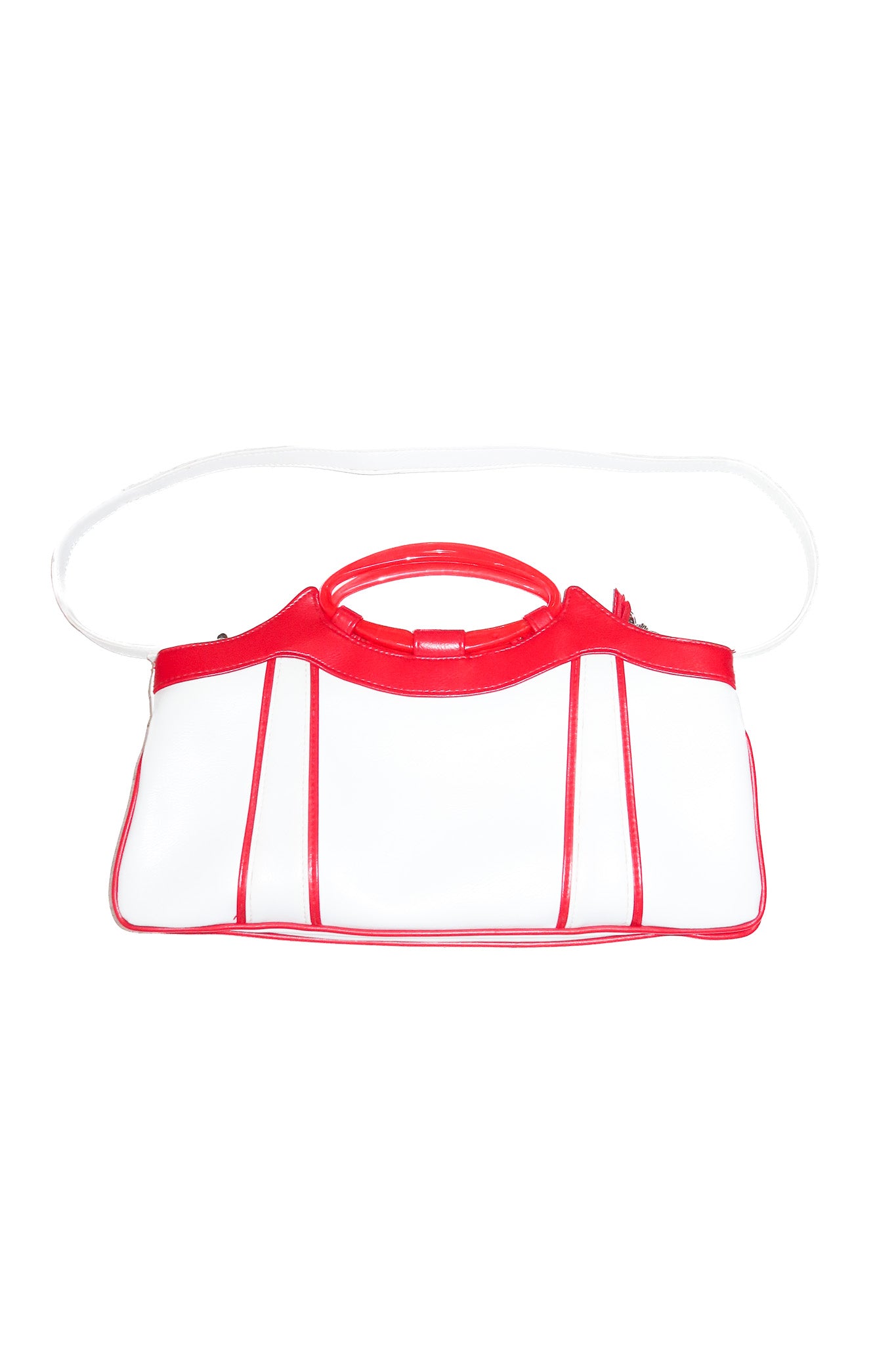 2000’s vinyl shoulder bag red/white.
