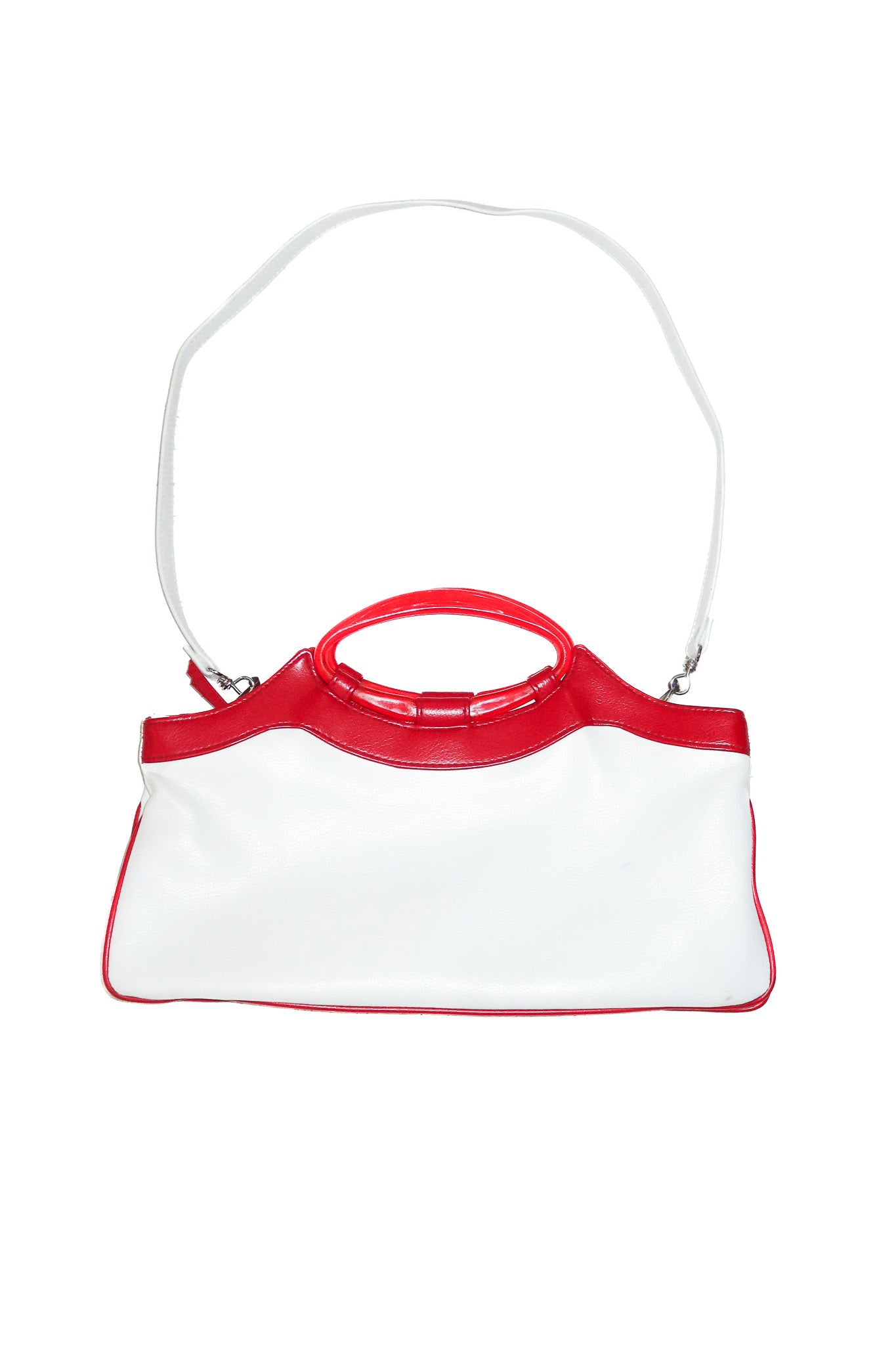 2000’s vinyl shoulder bag red/white.