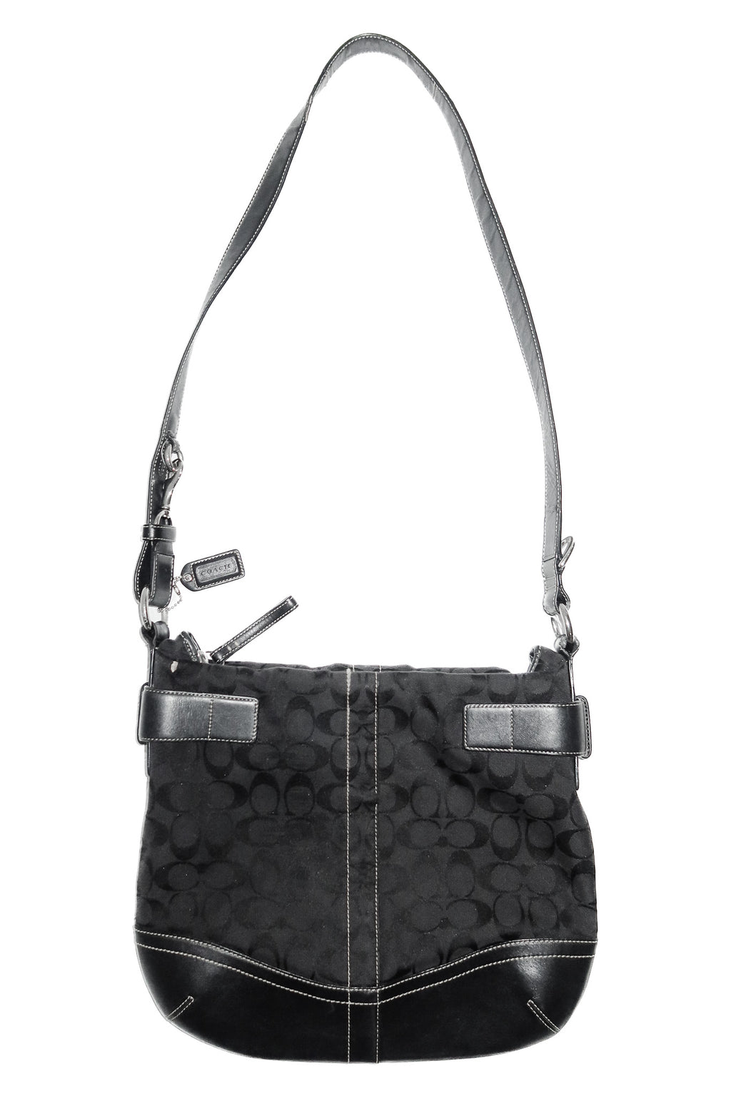 coach canvas/leather soho shoulder bag black jacquard.