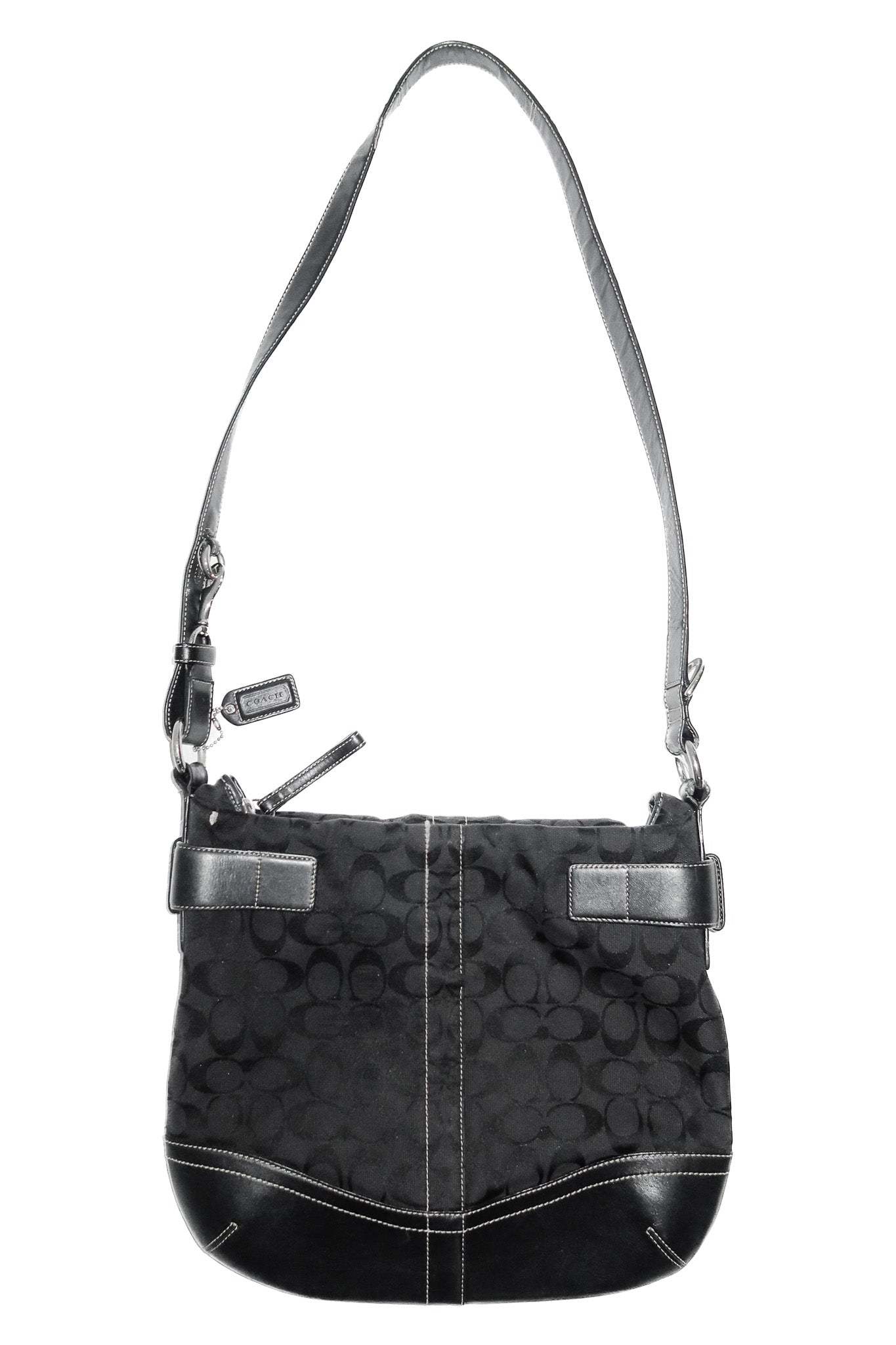 coach canvas/leather soho shoulder bag black jacquard.