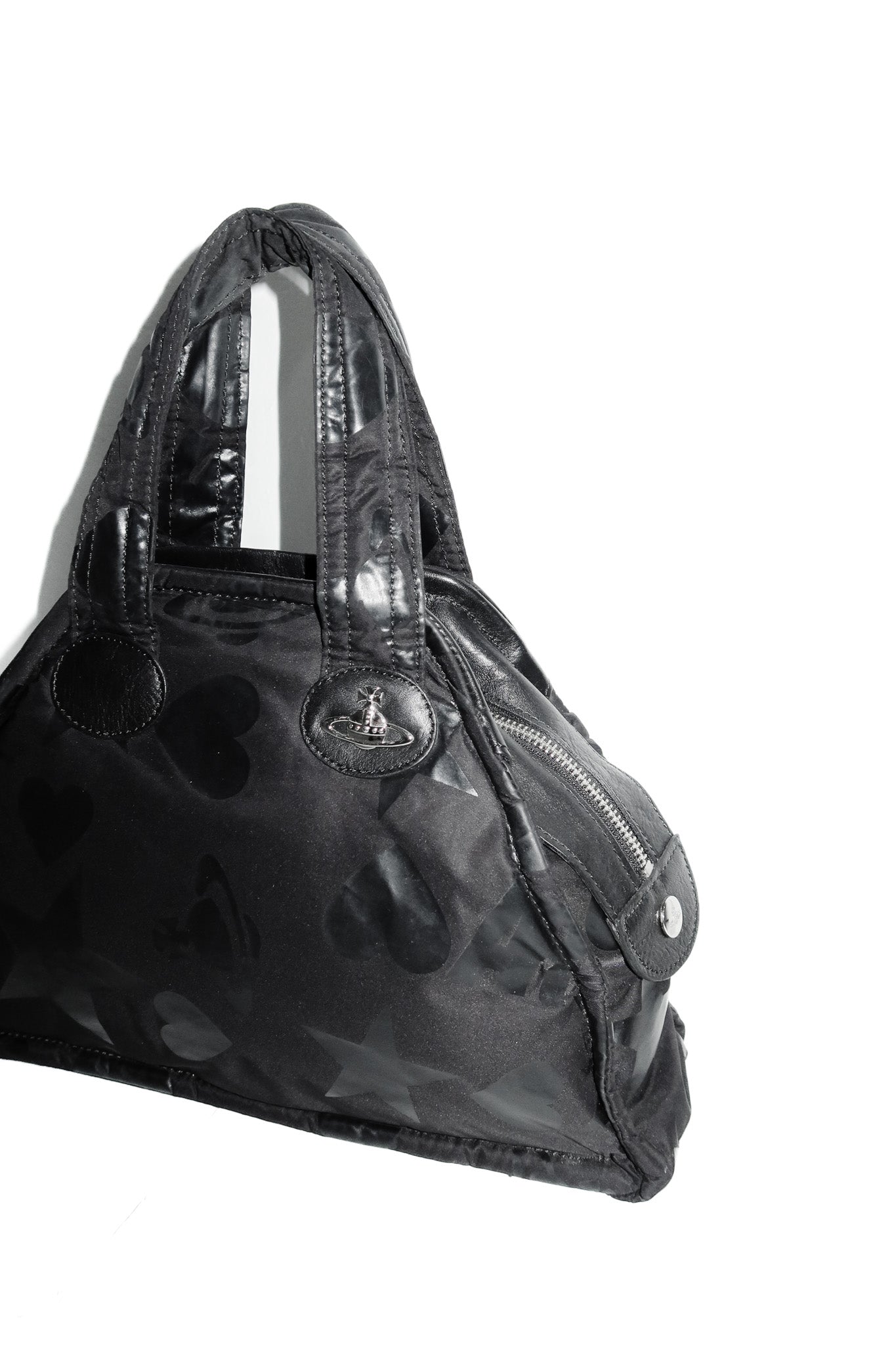 vivienne westwood nylon orb yasmine handbag black.