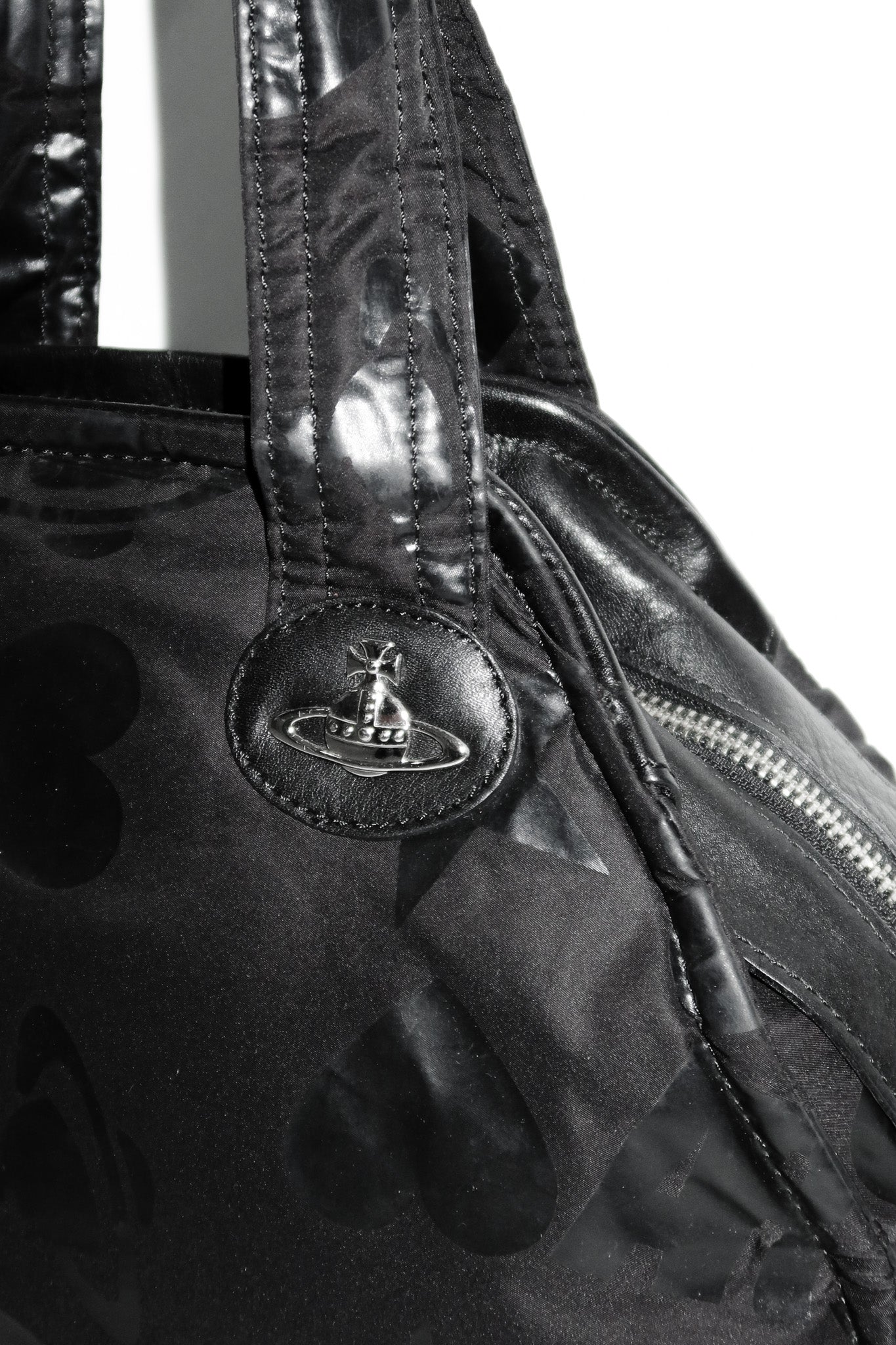 vivienne westwood nylon orb yasmine handbag black.