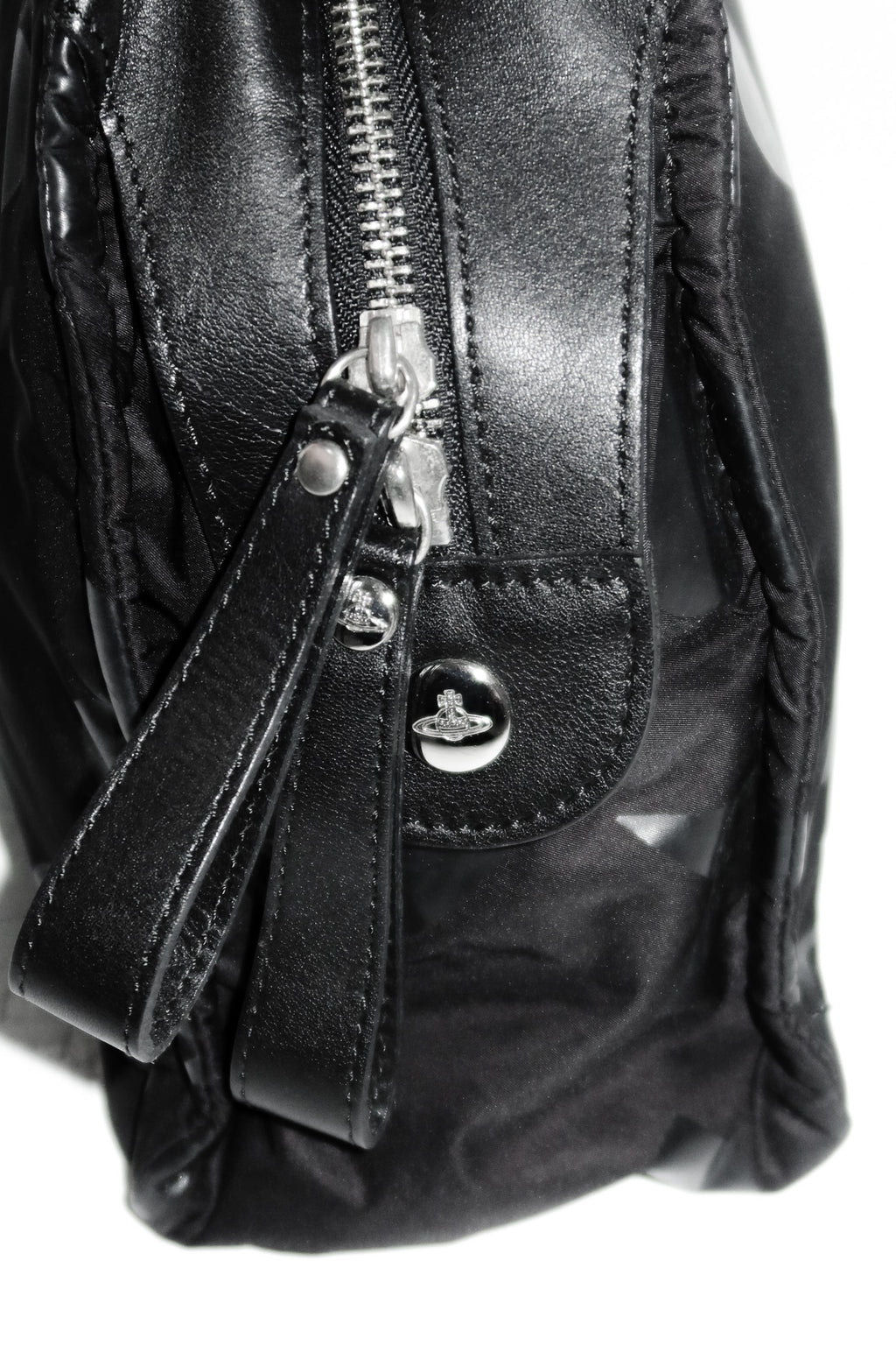 vivienne westwood nylon orb yasmine handbag black.