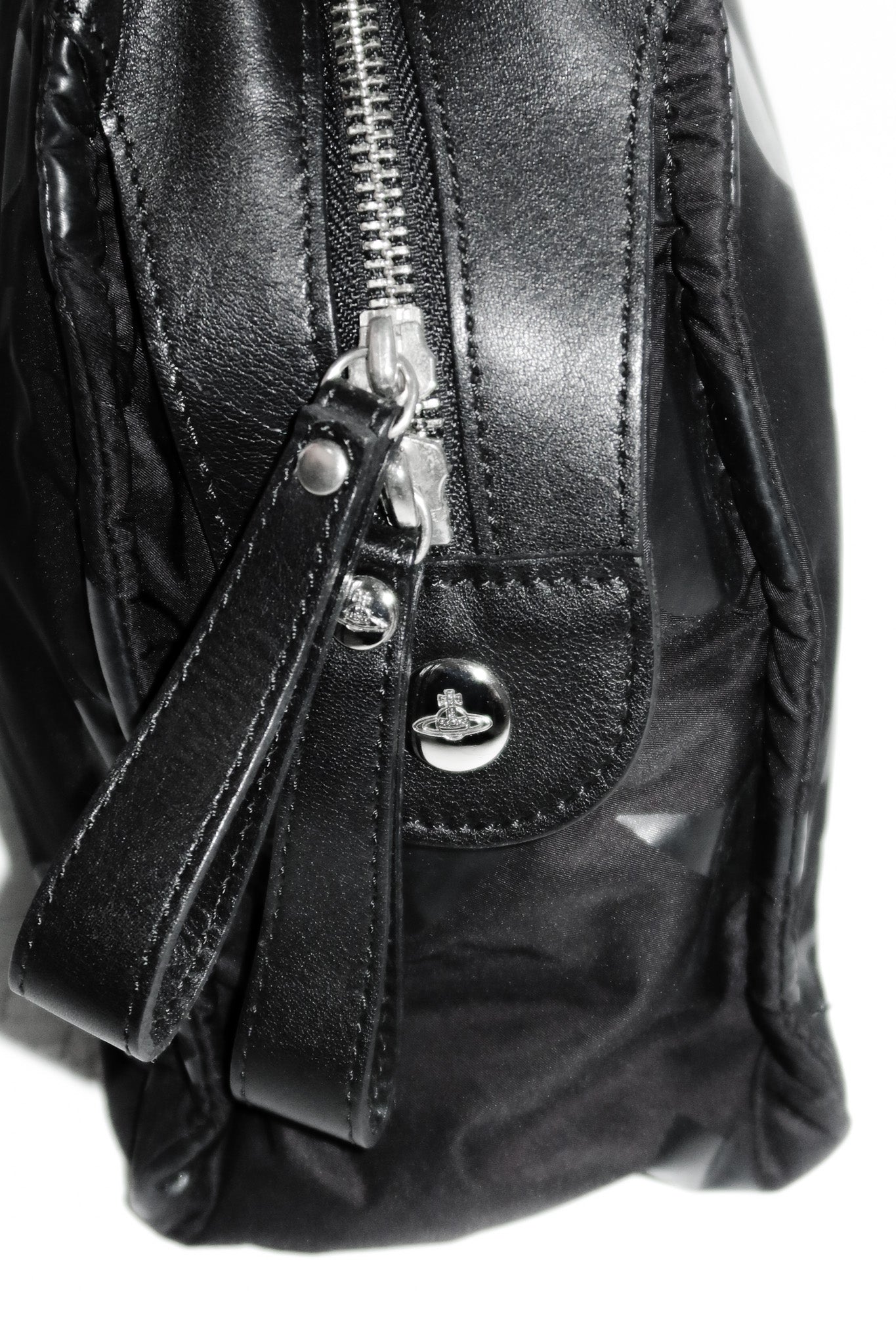 vivienne westwood nylon orb yasmine handbag black.