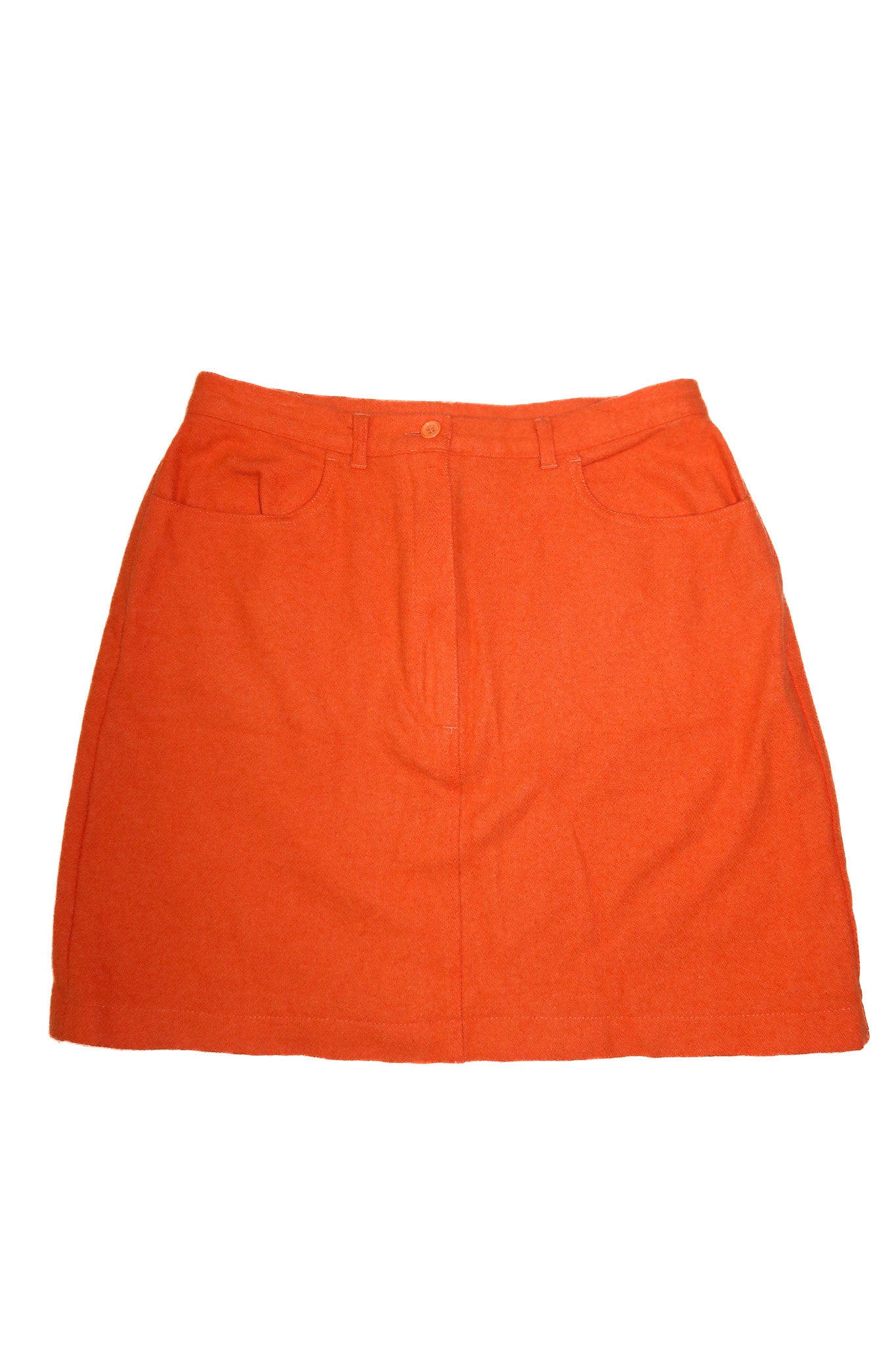 1990’s united colours of benetton wool mini skirt orange.