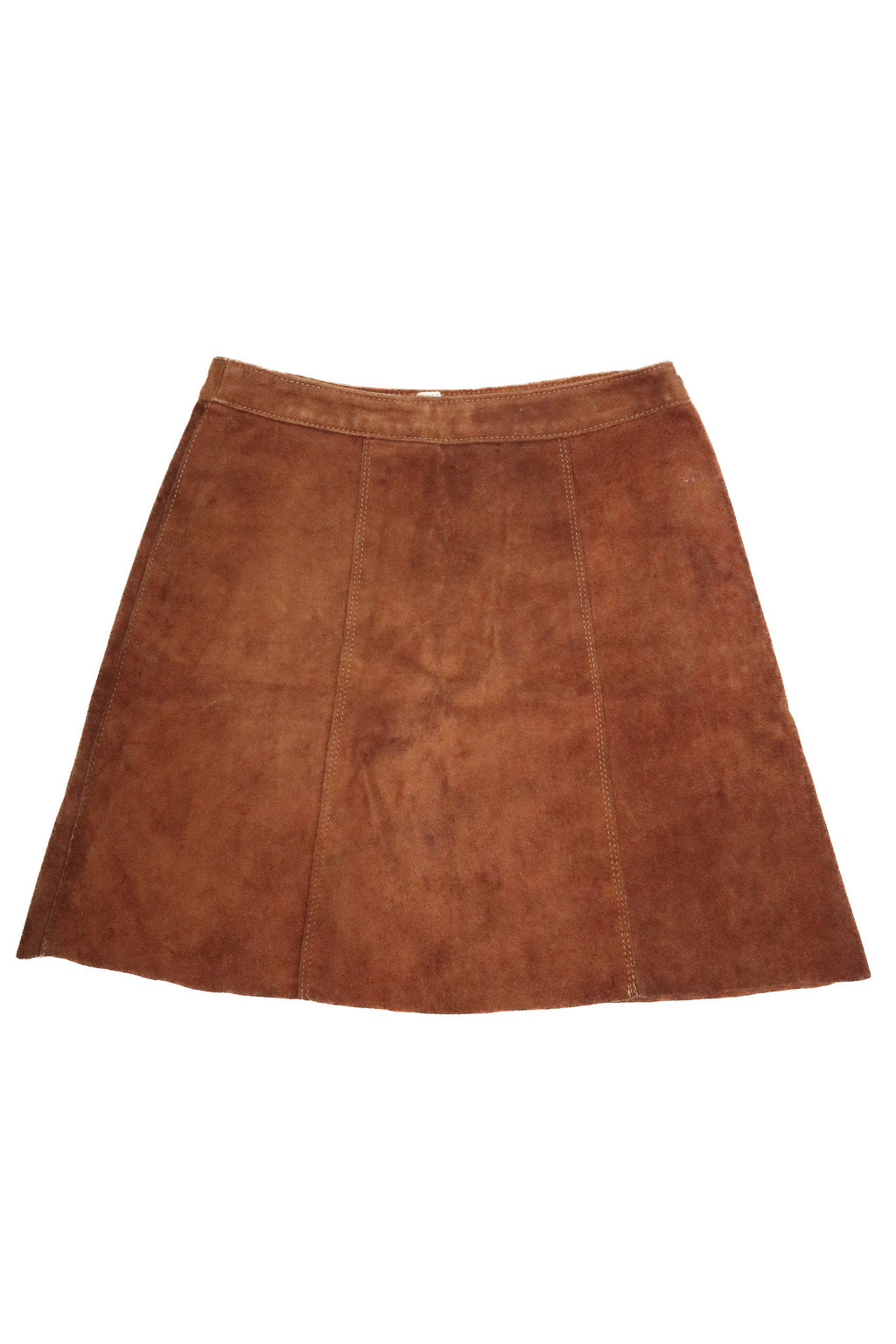 1970’s suede leather a-line mini skirt tan.
