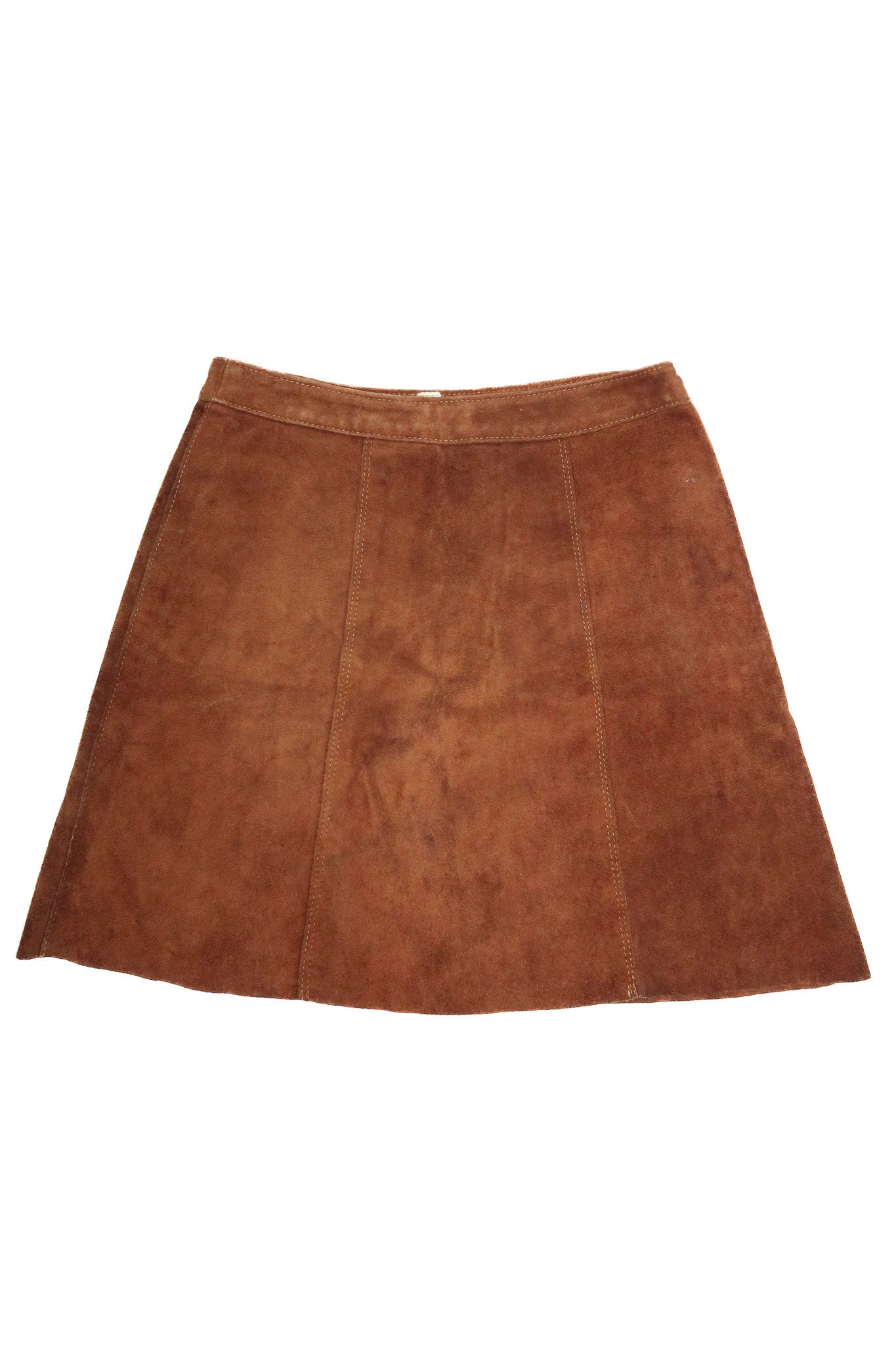 1970’s suede leather a-line mini skirt tan.