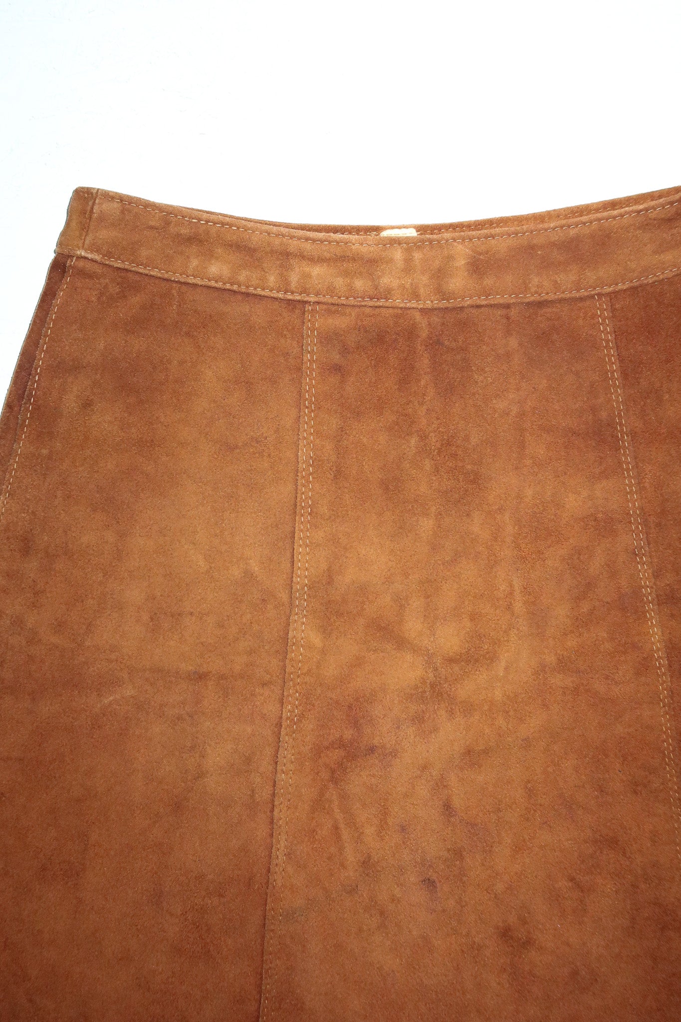 1970’s suede leather a-line mini skirt tan.