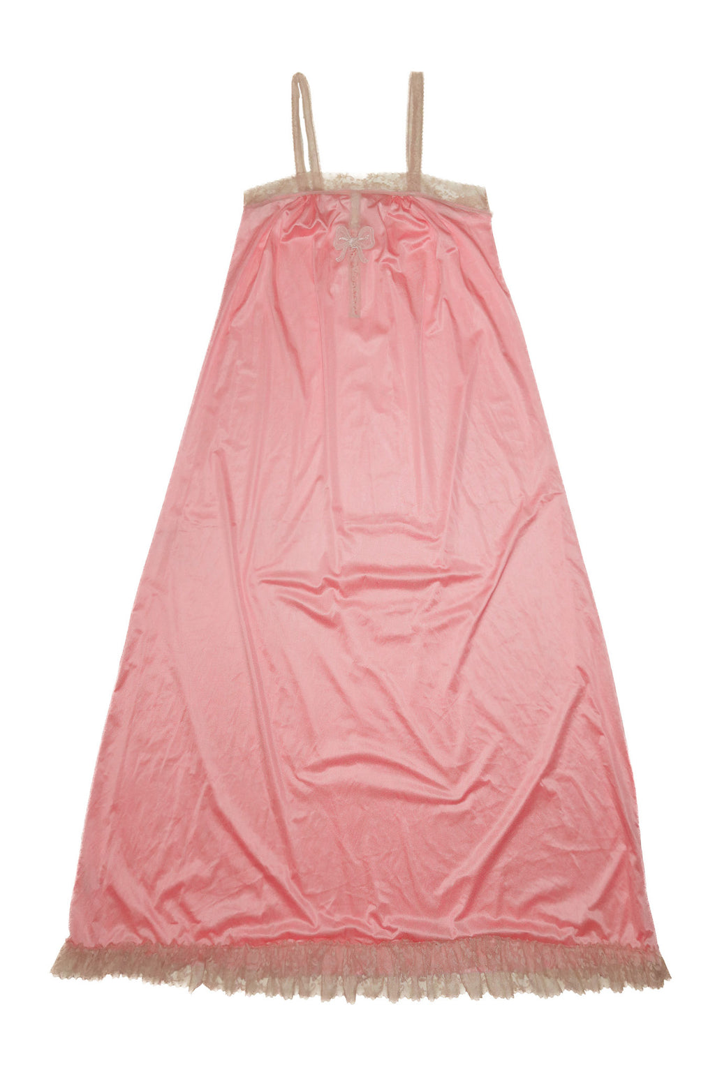 1970’s novita nylon slip maxi dress pink.