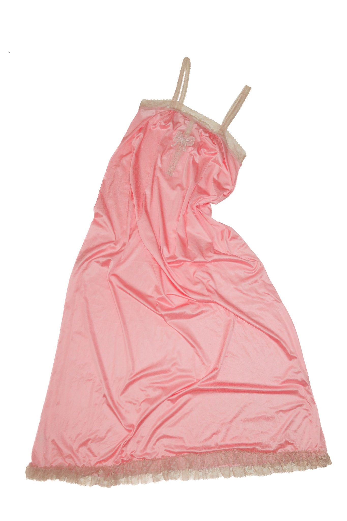 1970’s novita nylon slip maxi dress pink.