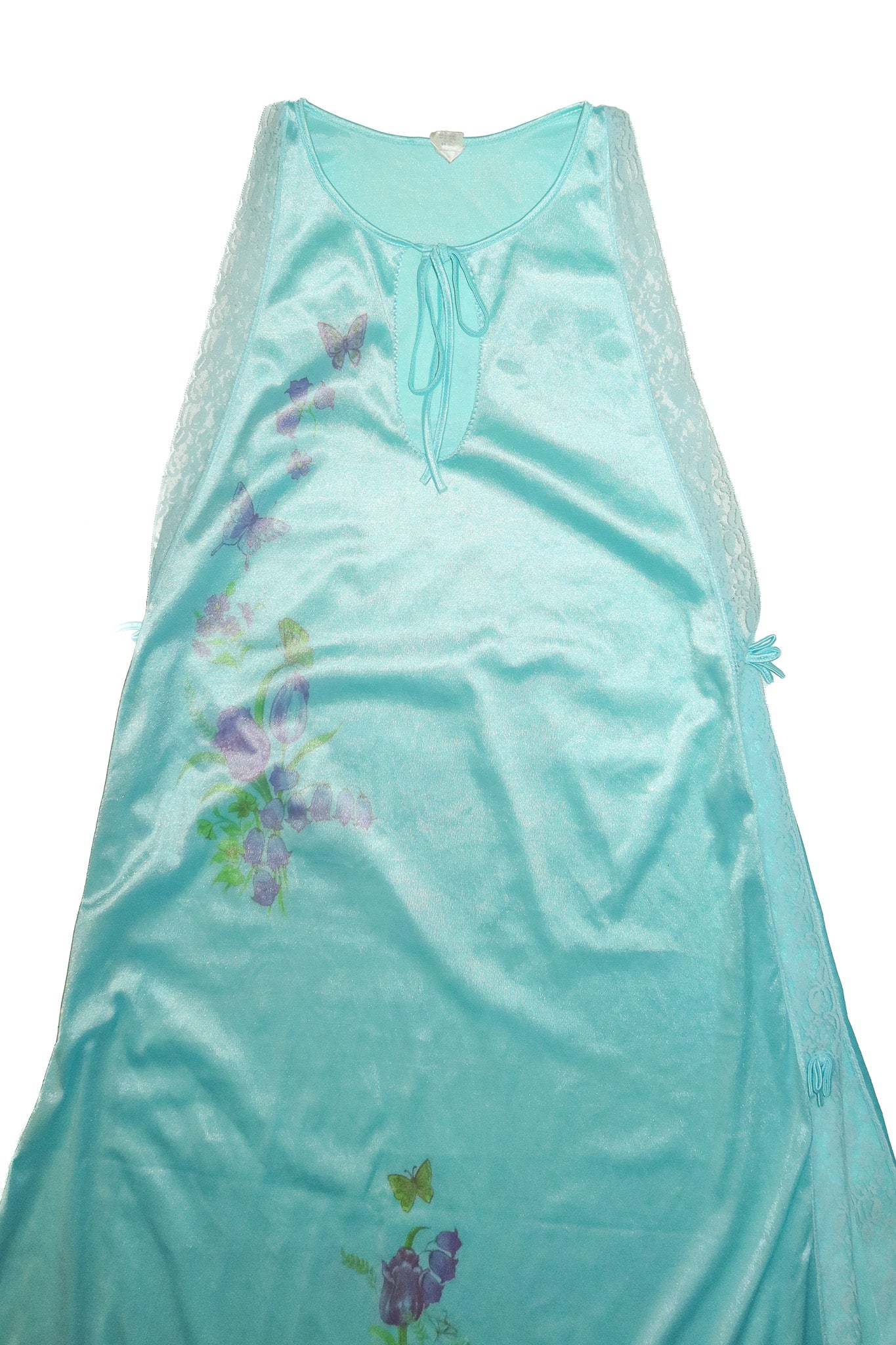1990’s kenton boutique lace panel maxi dress blue.