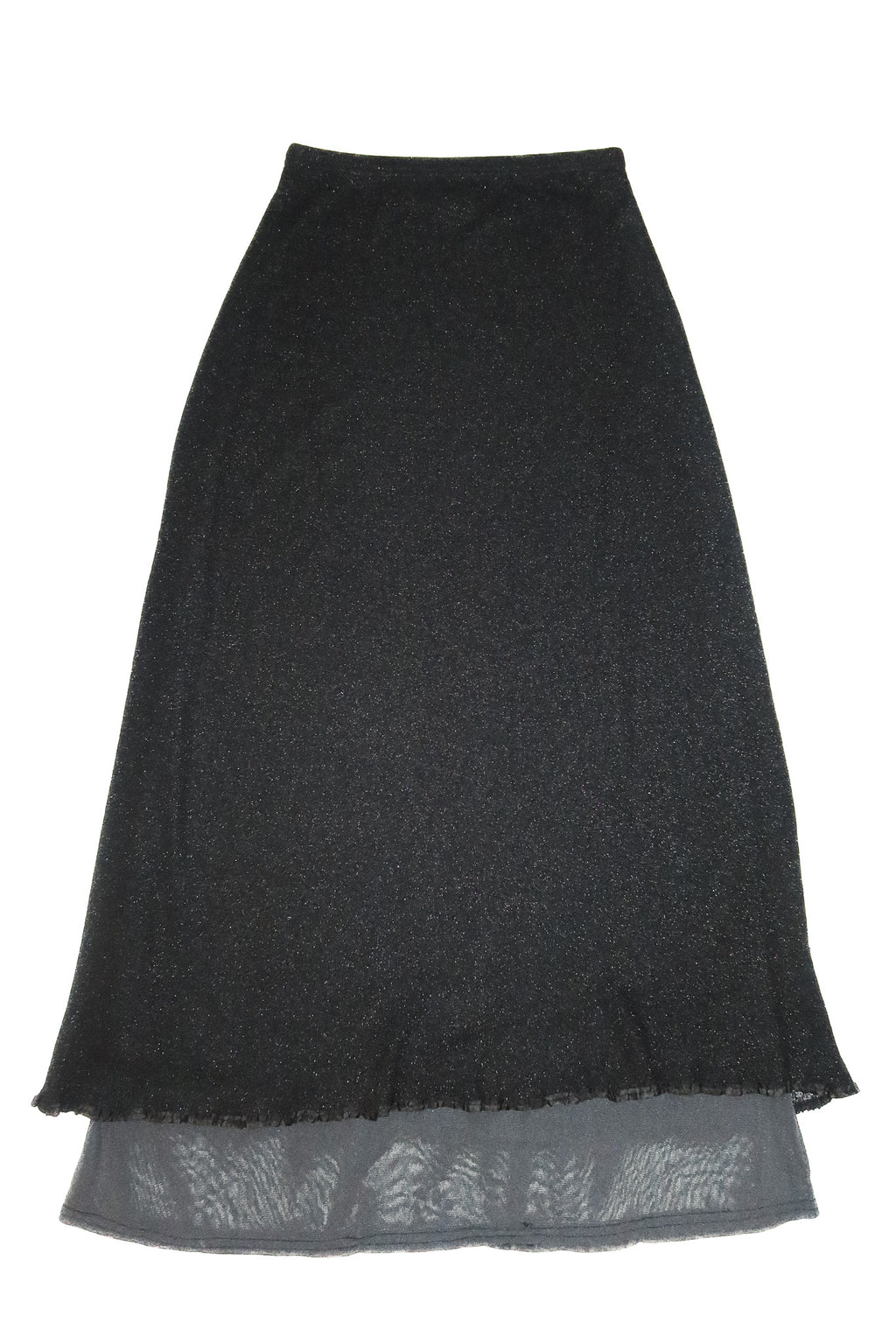 2000’s dq shimmer mesh maxi skirt black.