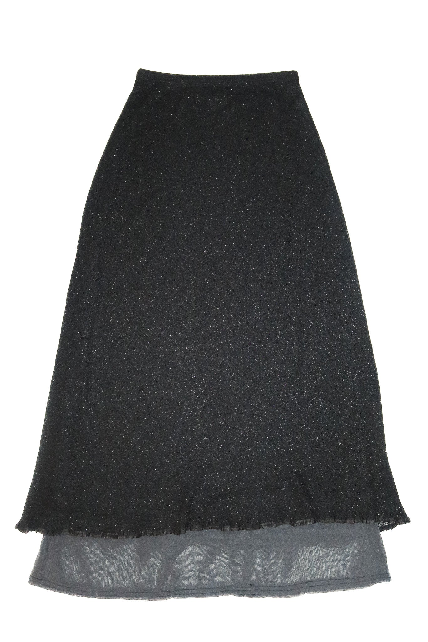 2000’s dq shimmer mesh maxi skirt black.