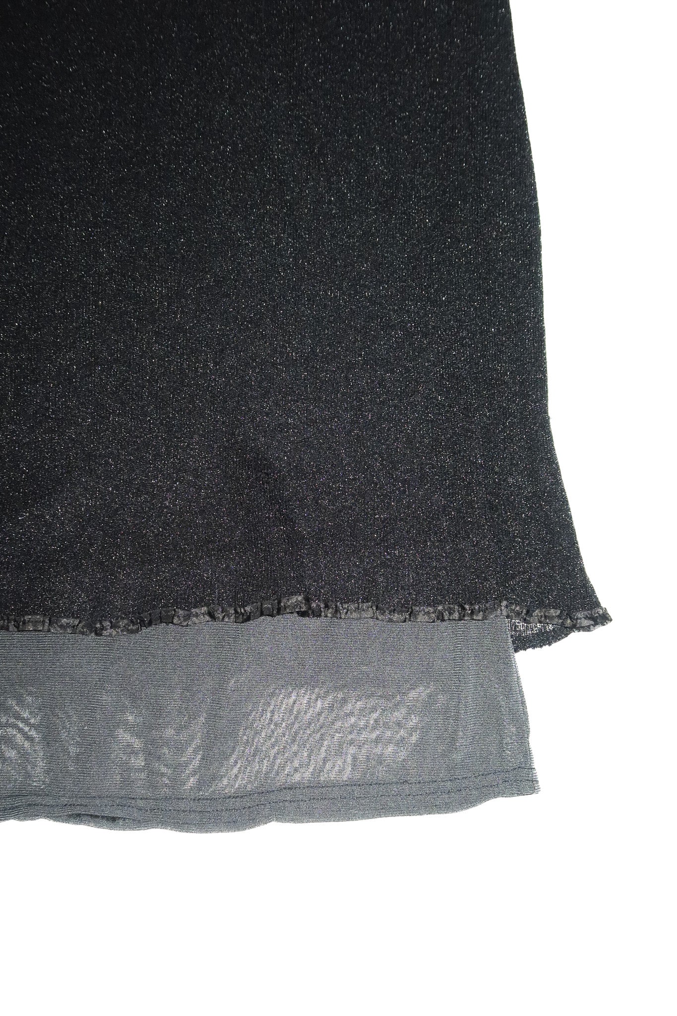 2000’s dq shimmer mesh maxi skirt black.