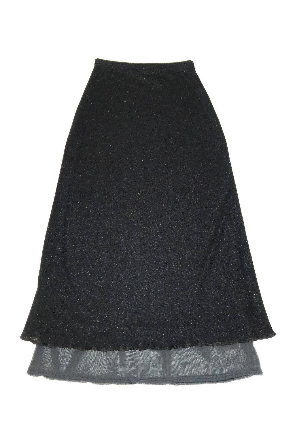 2000’s dq shimmer mesh maxi skirt black.