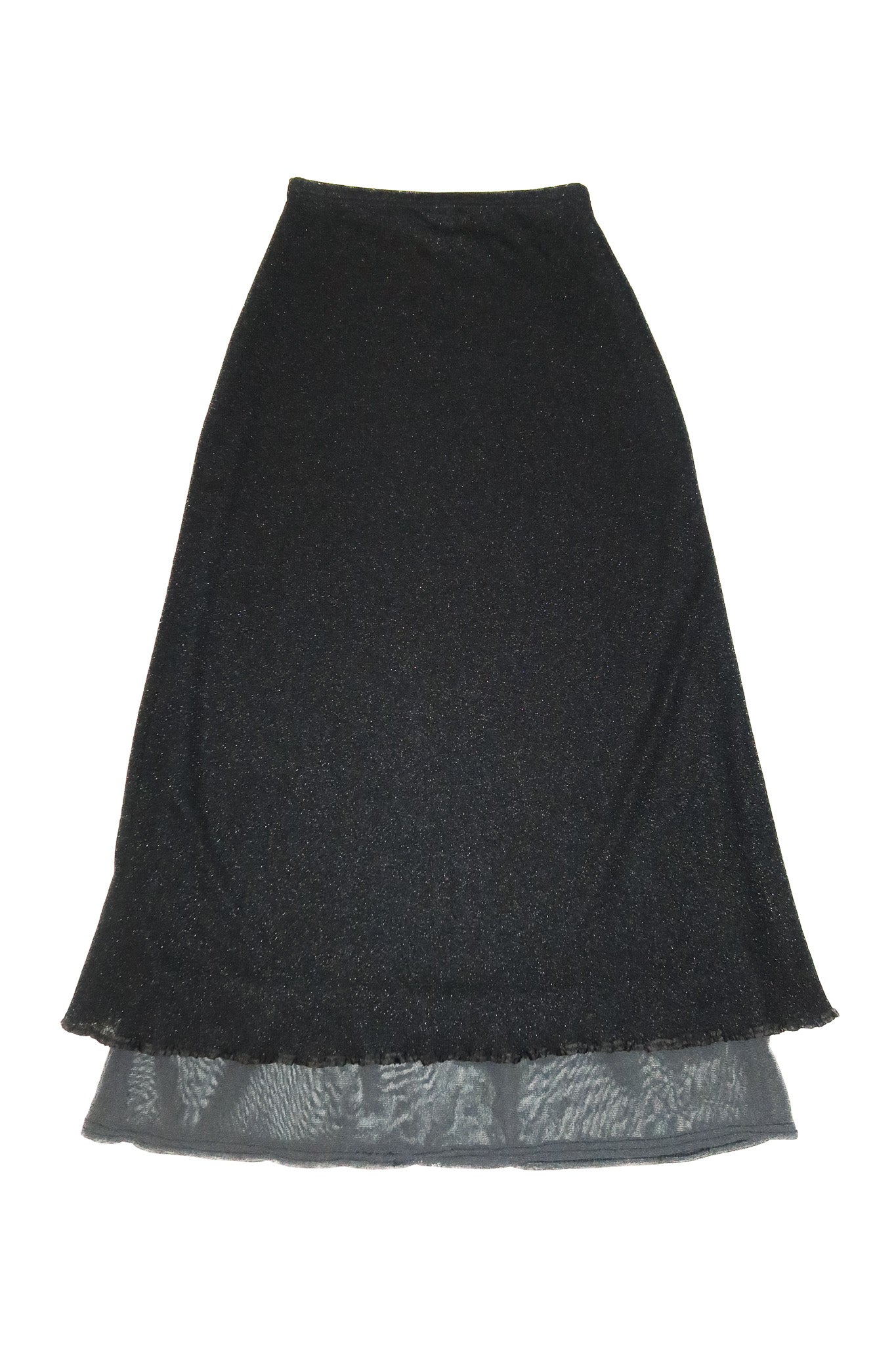 2000’s dq shimmer mesh maxi skirt black.